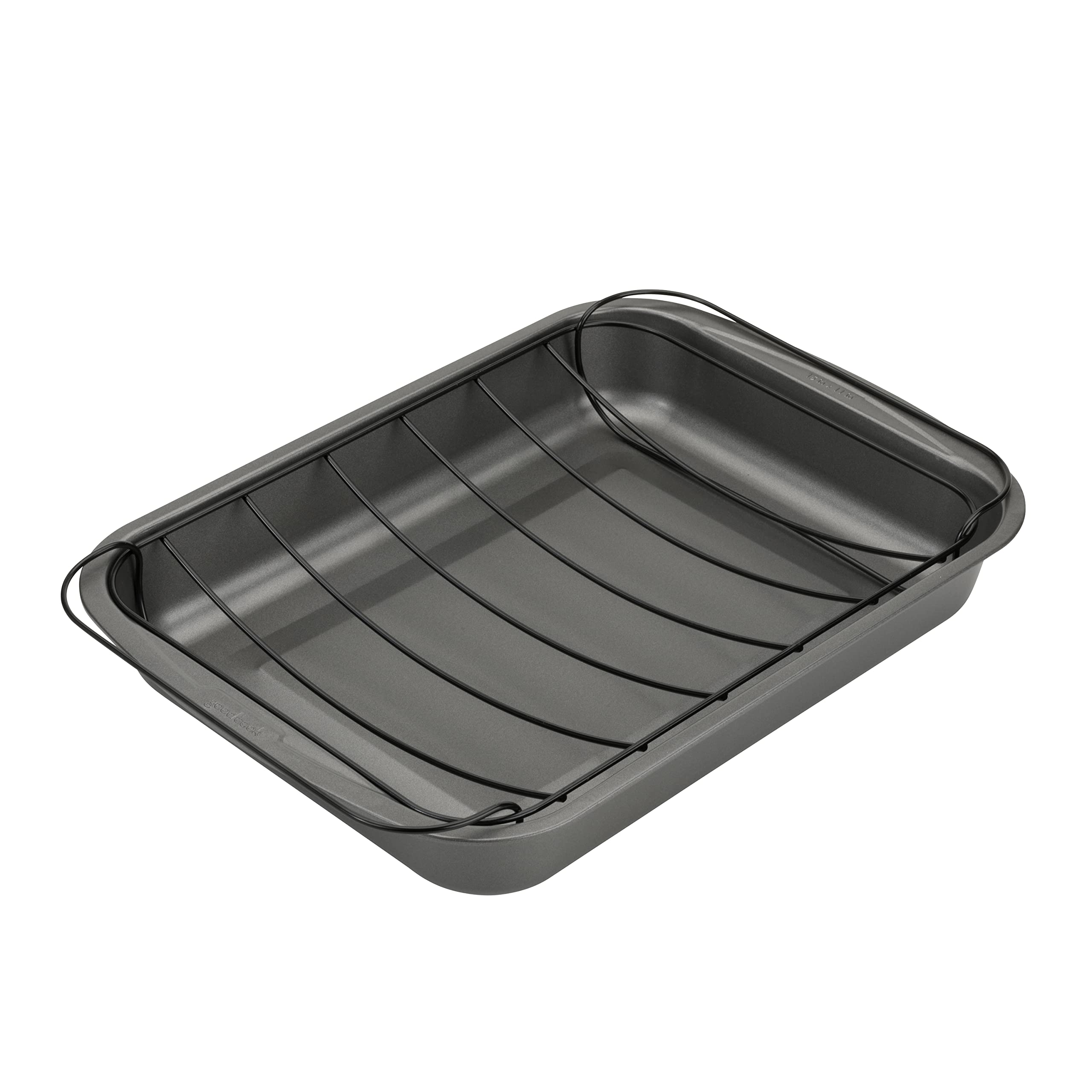 Good Cook Nonstick Large Roast Pan With Rack, 15 X 11'', Gray