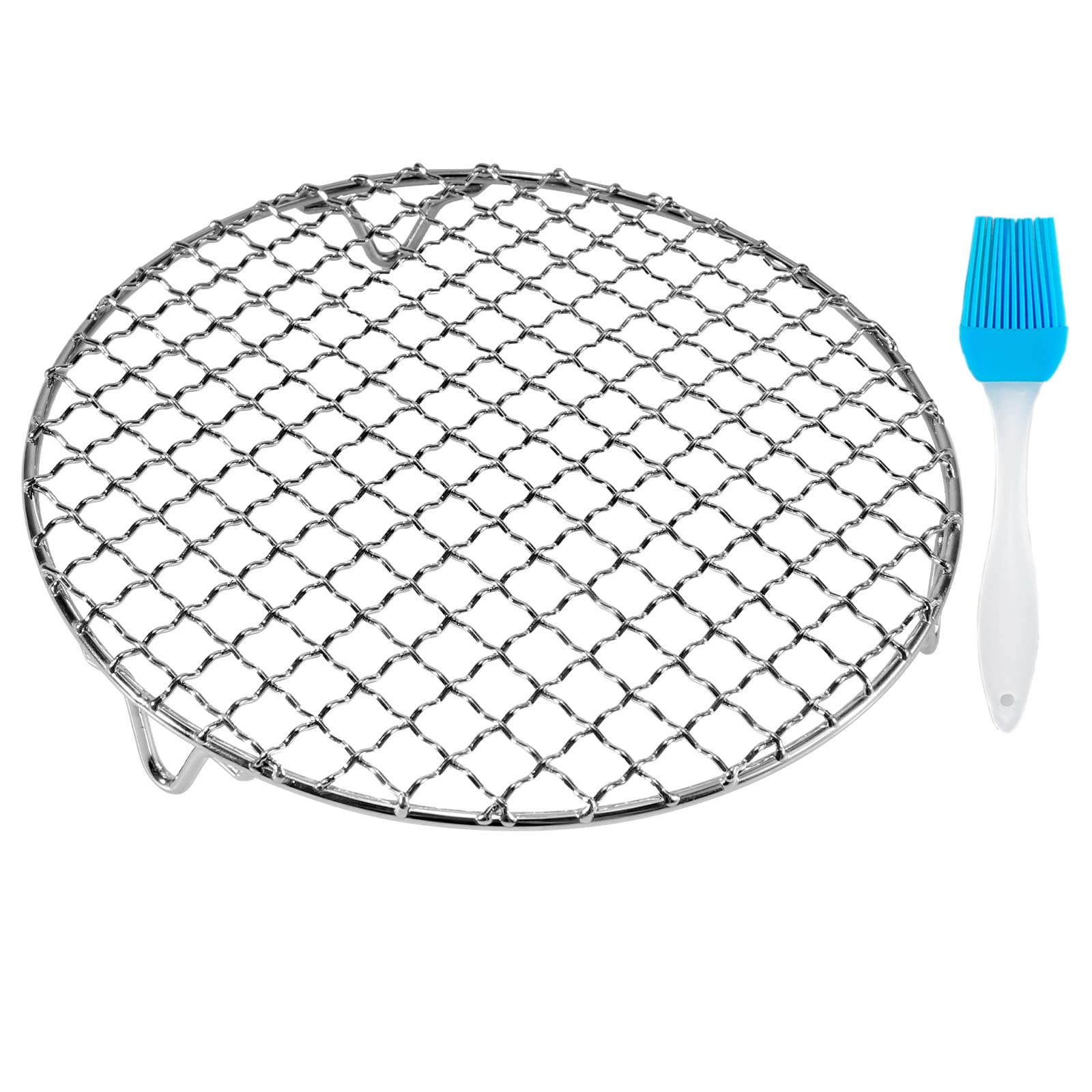 Fivebop Round Cooling Rack Stainless Steel Cross Wire Barbecue Grill Net Racks With 3 Legs For Cooking Baking Steaming (13 Inche