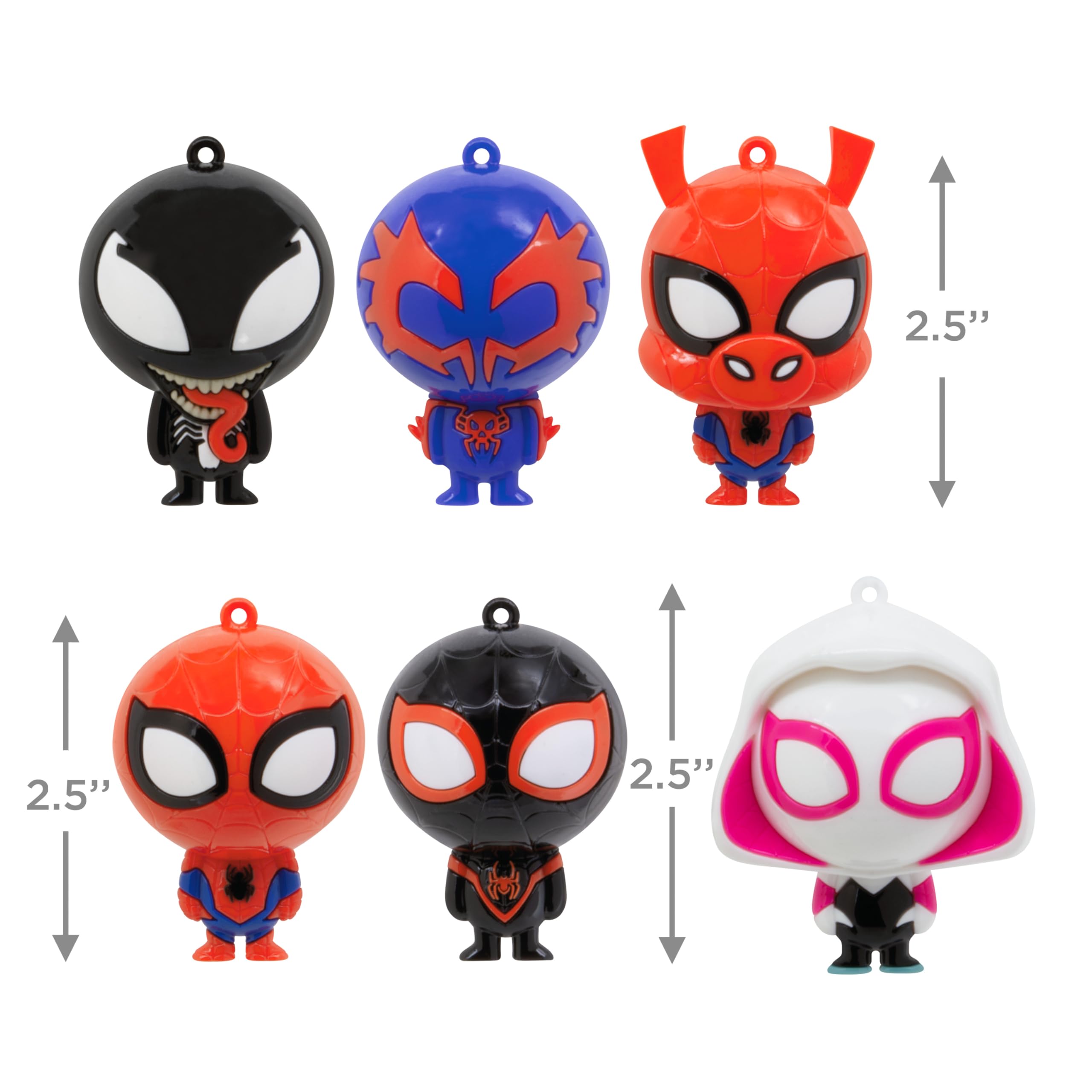Hallmark Marvel Spider-Man Series 4 Mystery Christmas Ornaments, Shatterproof, Set of 2, Gifts for Marvel Fans