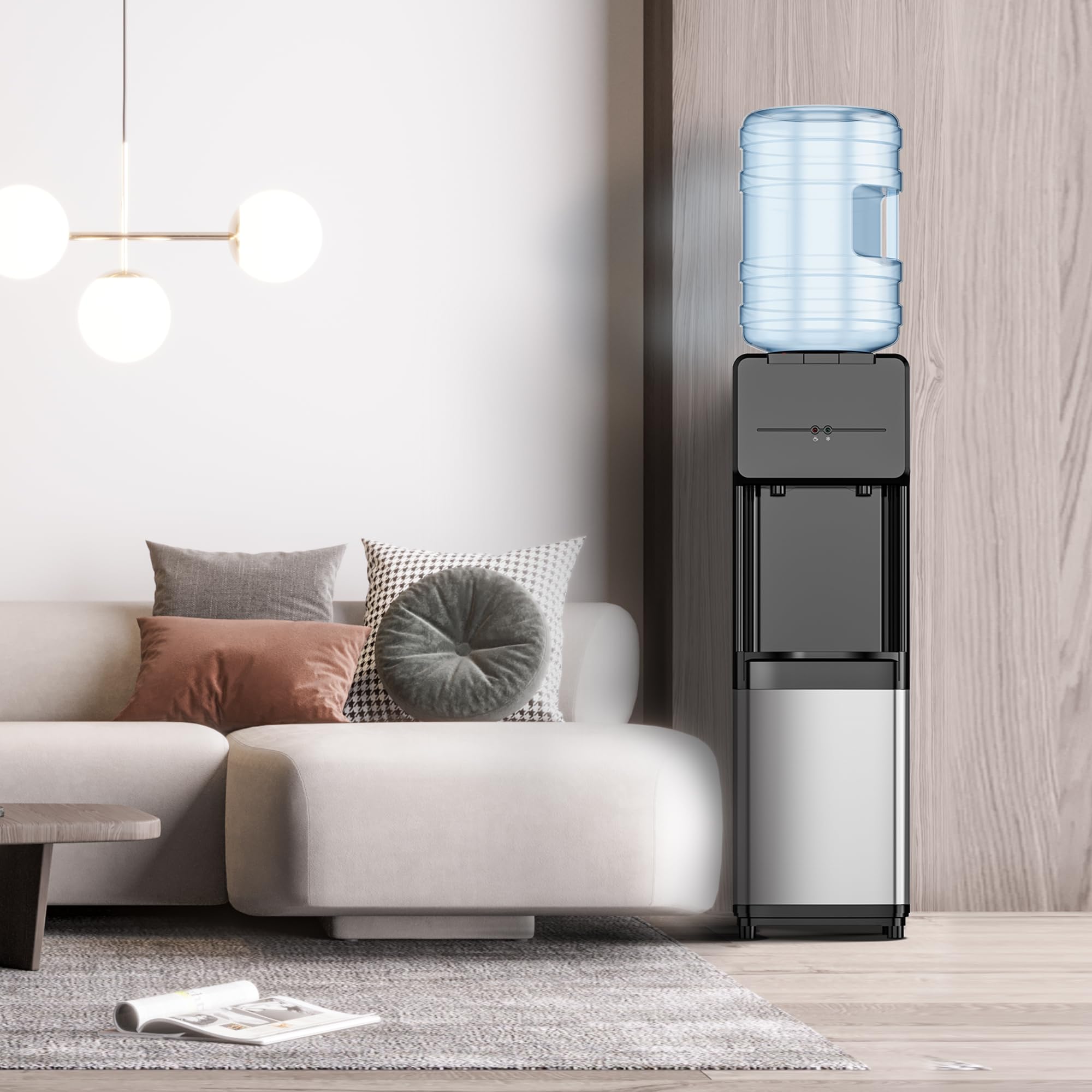 Euhomy Top Loading Water Dispenser, Hot And Cold Water Cooler For 3 Or 5 Gallon Bottles,Child Safety Lock,Water Cooler Dispenser