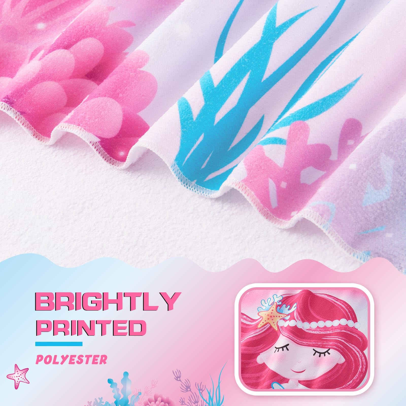 WERNNSAI Mermaid Kids Beach Towel - 30