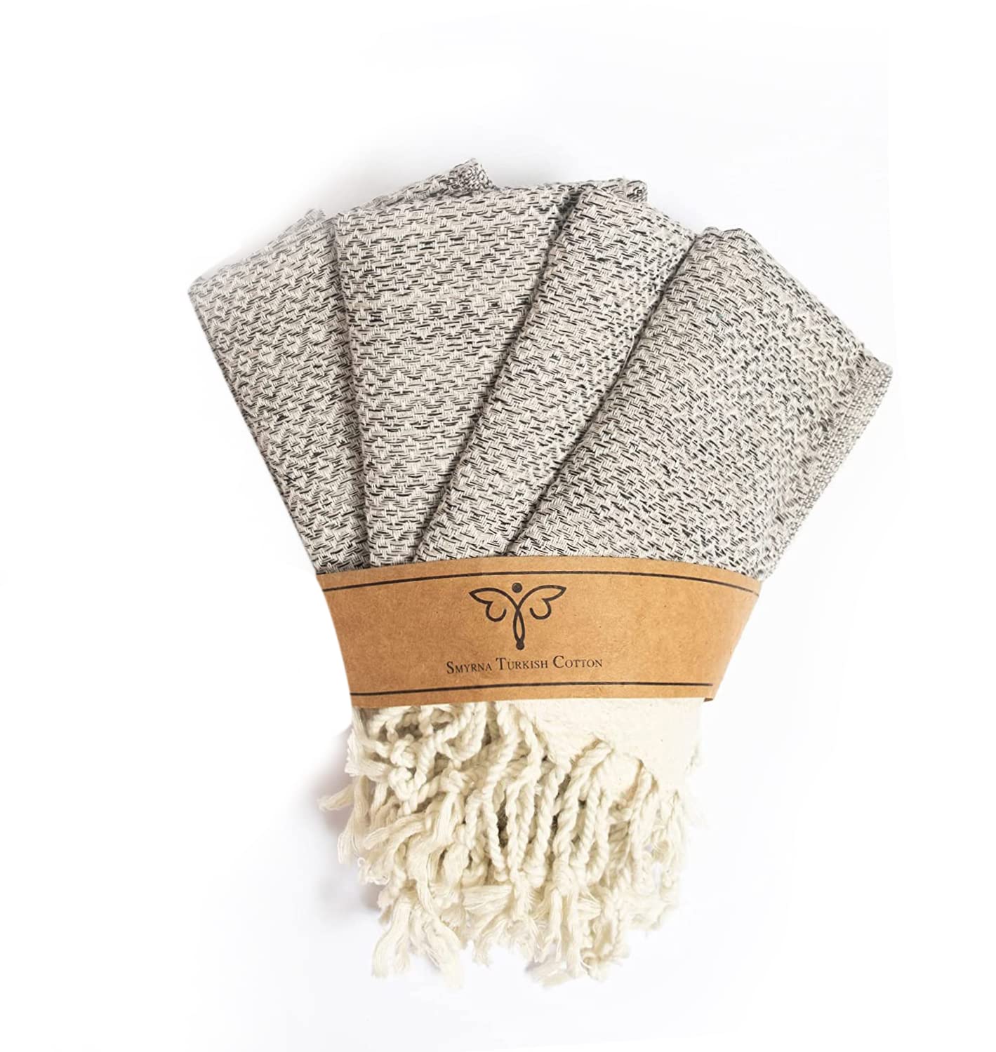 Smyrna Turkish Cotton Vintage Series Kitchen Dish Towels Pack Of 4, Machine Washable Wash Cloths, Ultra Soft, Absorbent, Prewash