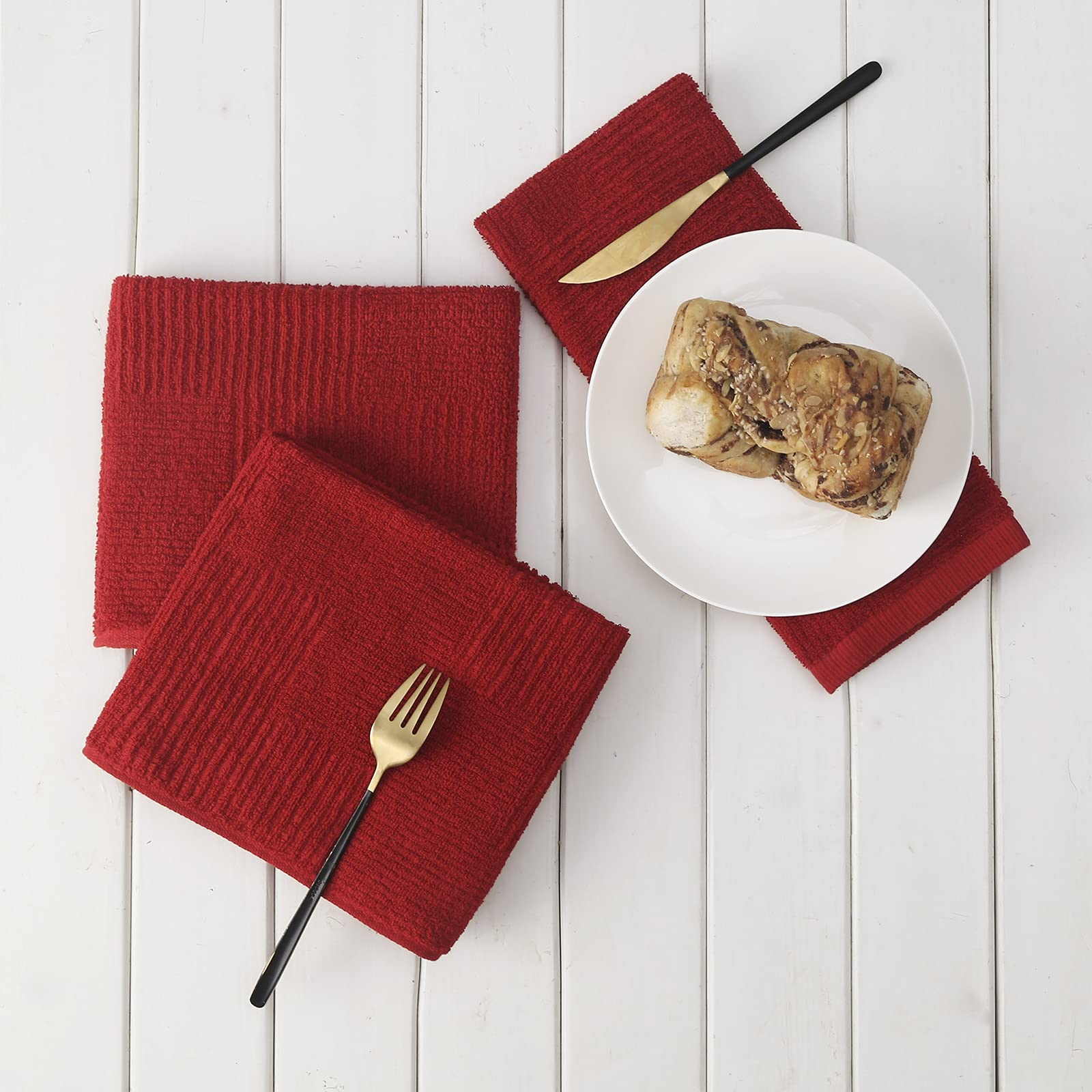 Dish Towels For Kitchen, Absorbent Cotton Kitchen Towels For Drying Dishes, Terry Cloth Tea Towels For Cleaning Set Of 3