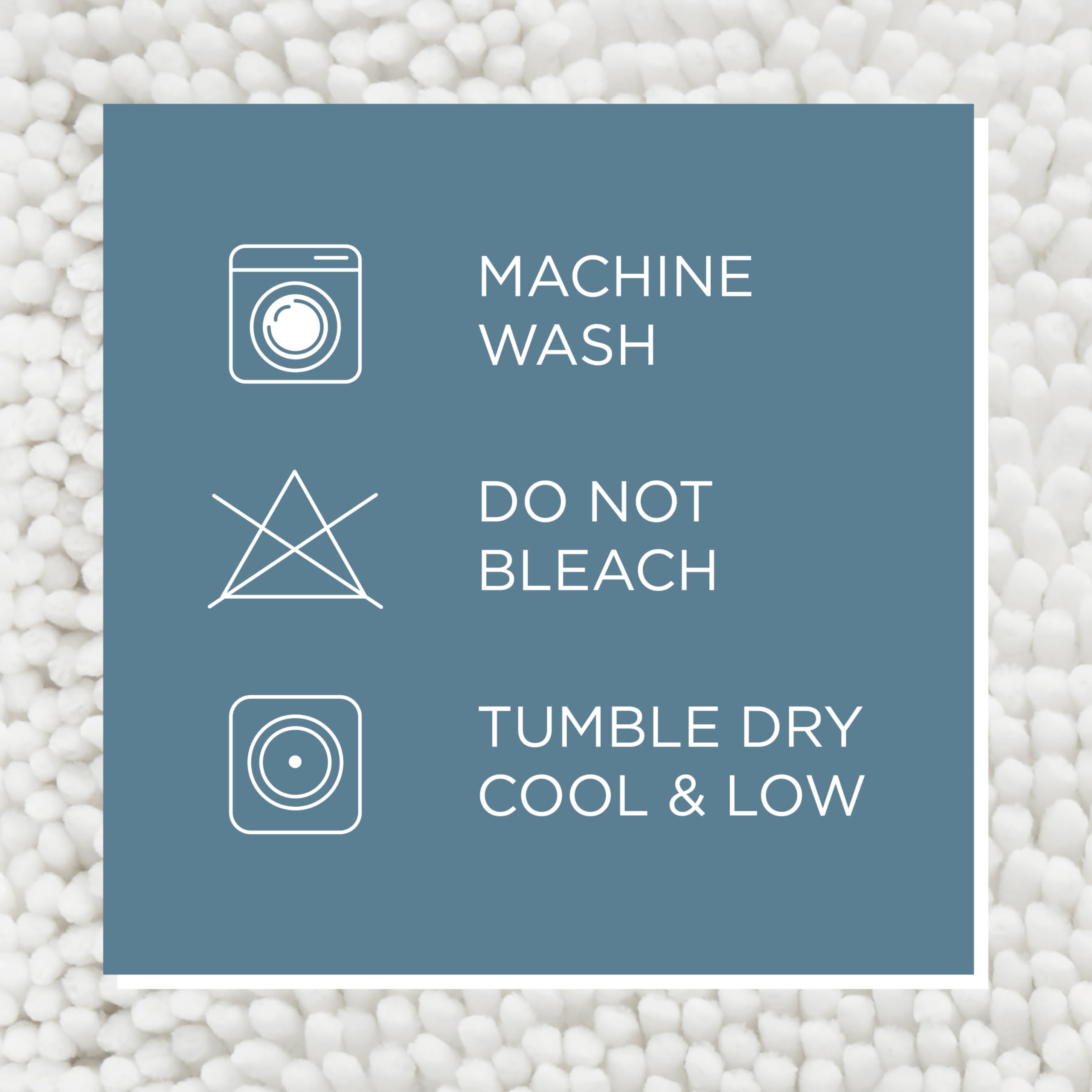 Town & Country Basics Spa Step Noodle Solid Bathroom Toilet Lid Cover, Plush, Soft And Absorbent, Machine Washable, White, 18.5'