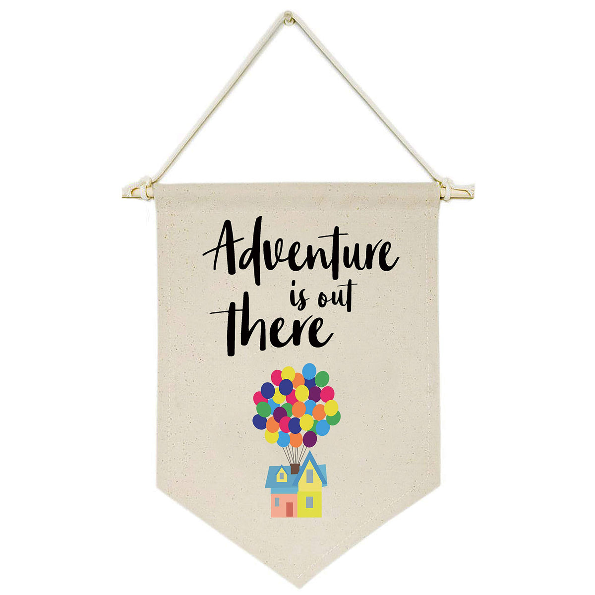 Adventure Is Out There -Canvas Hanging Flag Banner Wall Sign Decor Gift For Baby Kids Girl Boy Nursery Teen Room Front Door - Hy