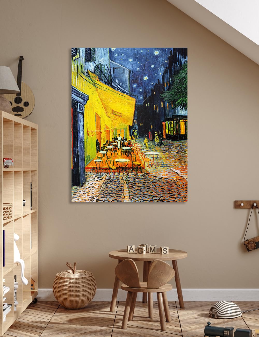 Decorarts - Cafe Terrace At Night, Vincent Van Gogh Reproductions. Oversize Giclee Canvas Print Wall Art For Home Wall Decor. 30