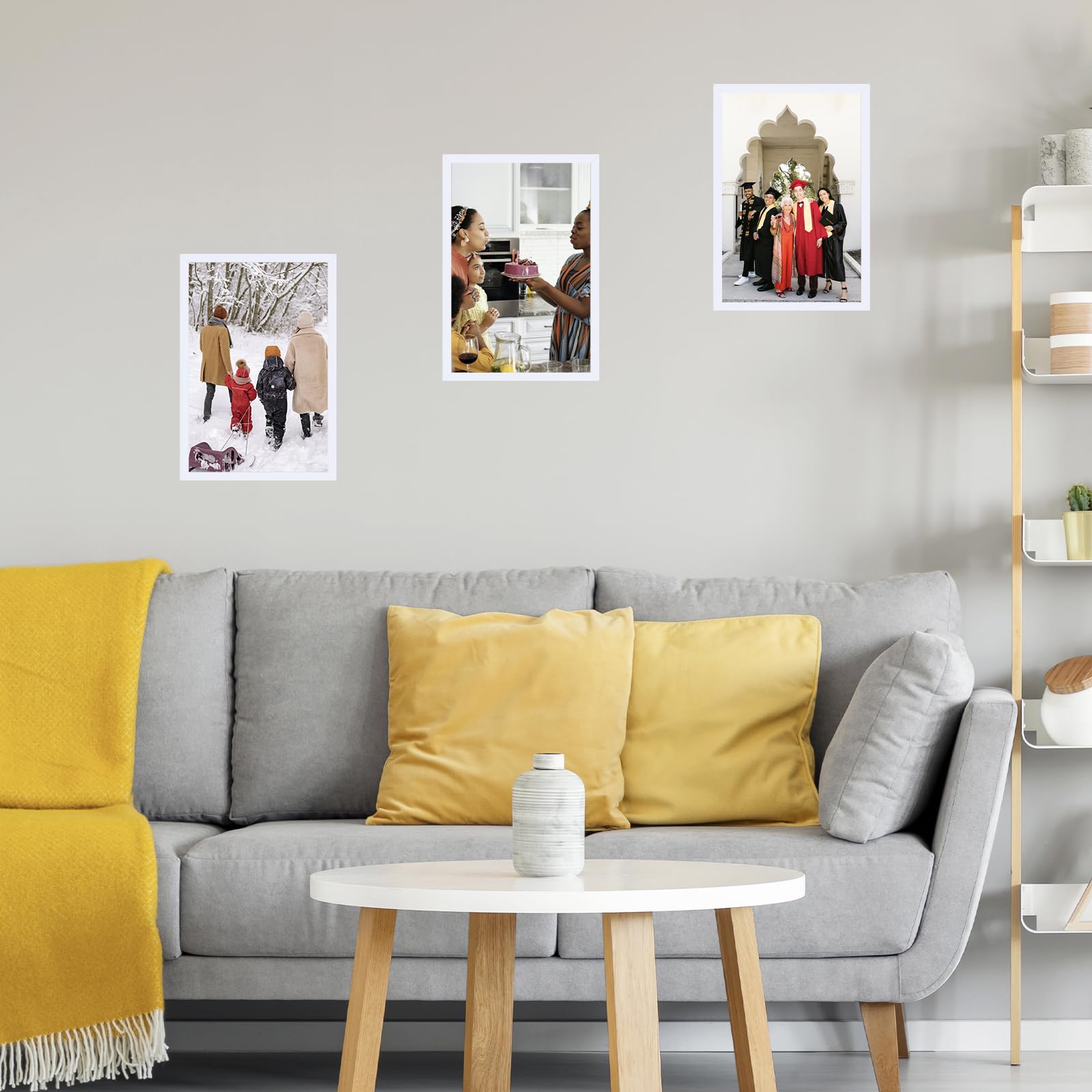 JCJMY 9x14 Picture Frame White for Wall Hanging, Wall Mounting Horizontally or Vertically, 9 x 14 Wall Gallery Poster Photo Fram
