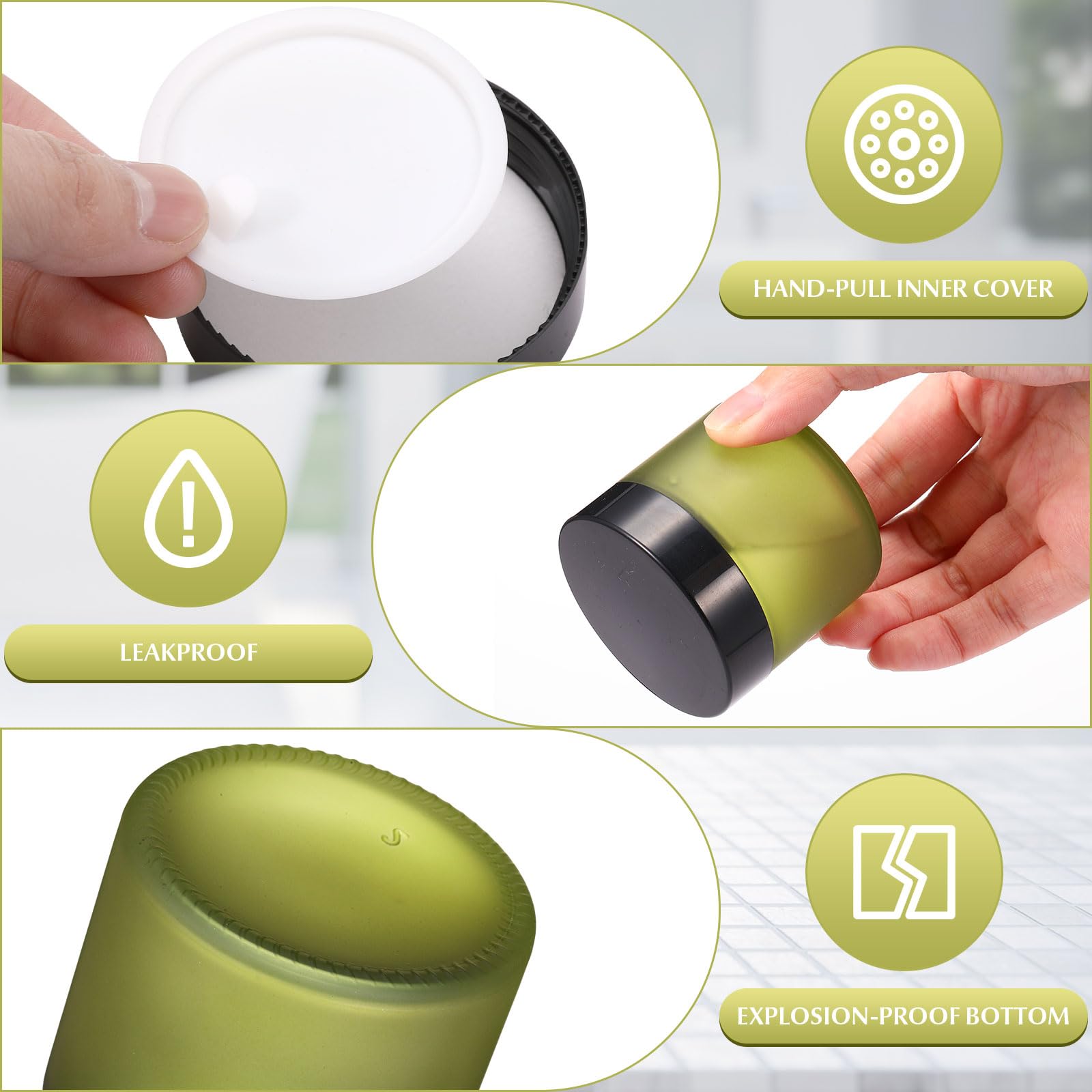 Domensi 32 Pcs 2 Oz Glass Jars With Lids Empty Round Cosmetic Jars With Inner Liners For Storing Lotions Powders Ointments Sampl