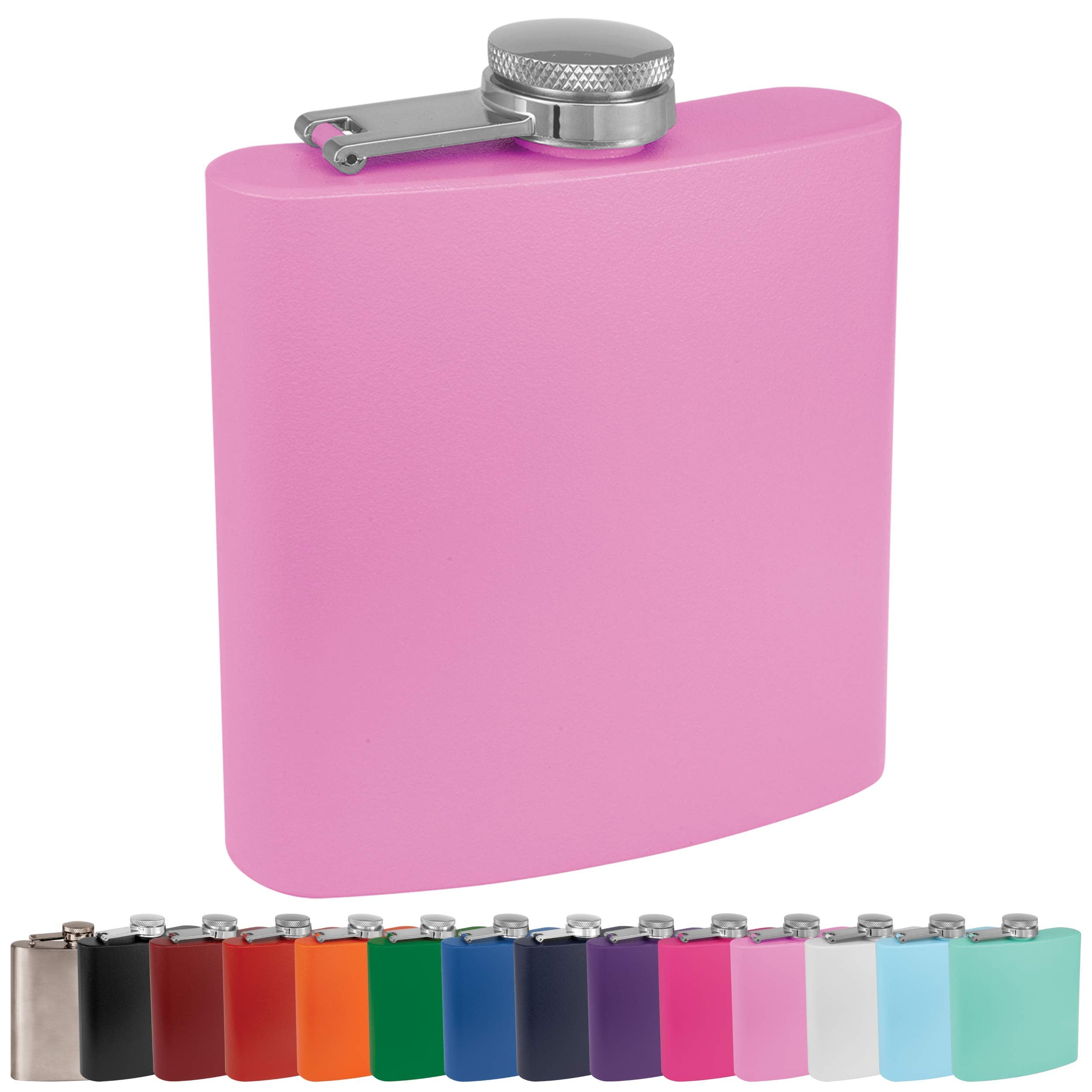 Clear Water Home Goods - 6 Oz Powder Coated Stainless Steel Hip Flask - Wedding Party - Groomsman - Bridesmaid (Matte Light Purp