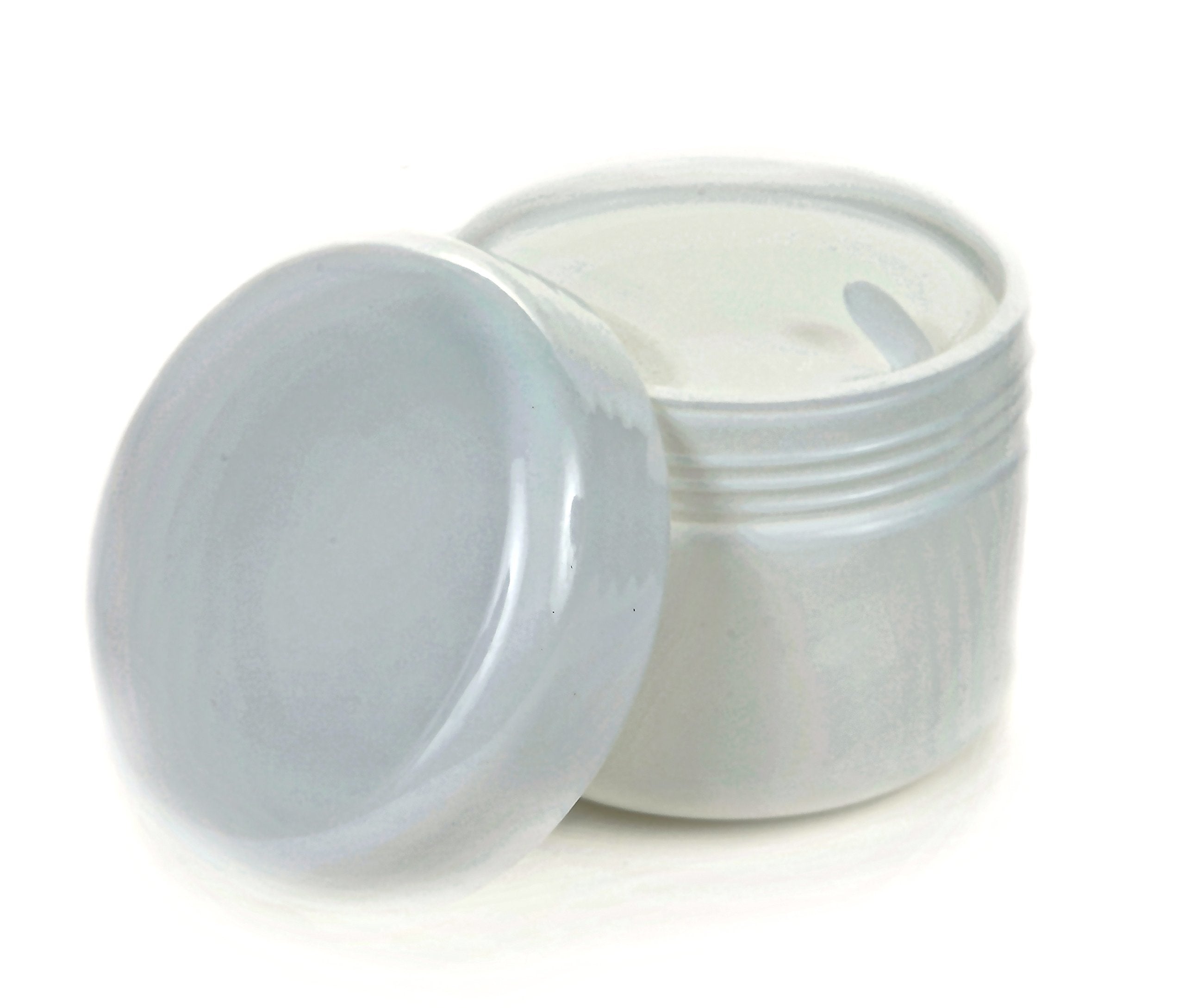 Vivaplex, 24, White, 2 Oz Cosmetic Jars, With Liners And Dome Lids