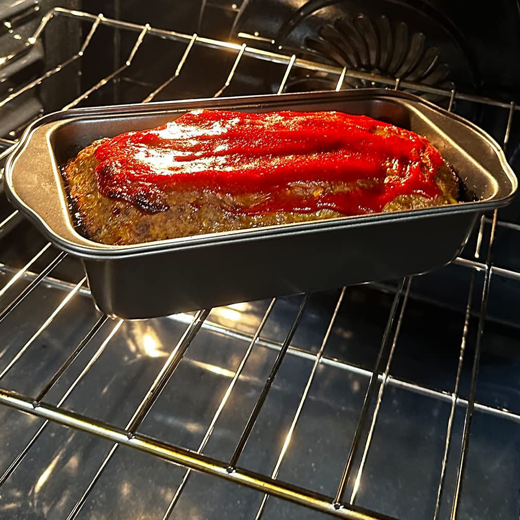 Evelots Meatloaf Pan-Drains Fat-Non Stick-Cooking/Baking-More Flavor-2 Piece Set