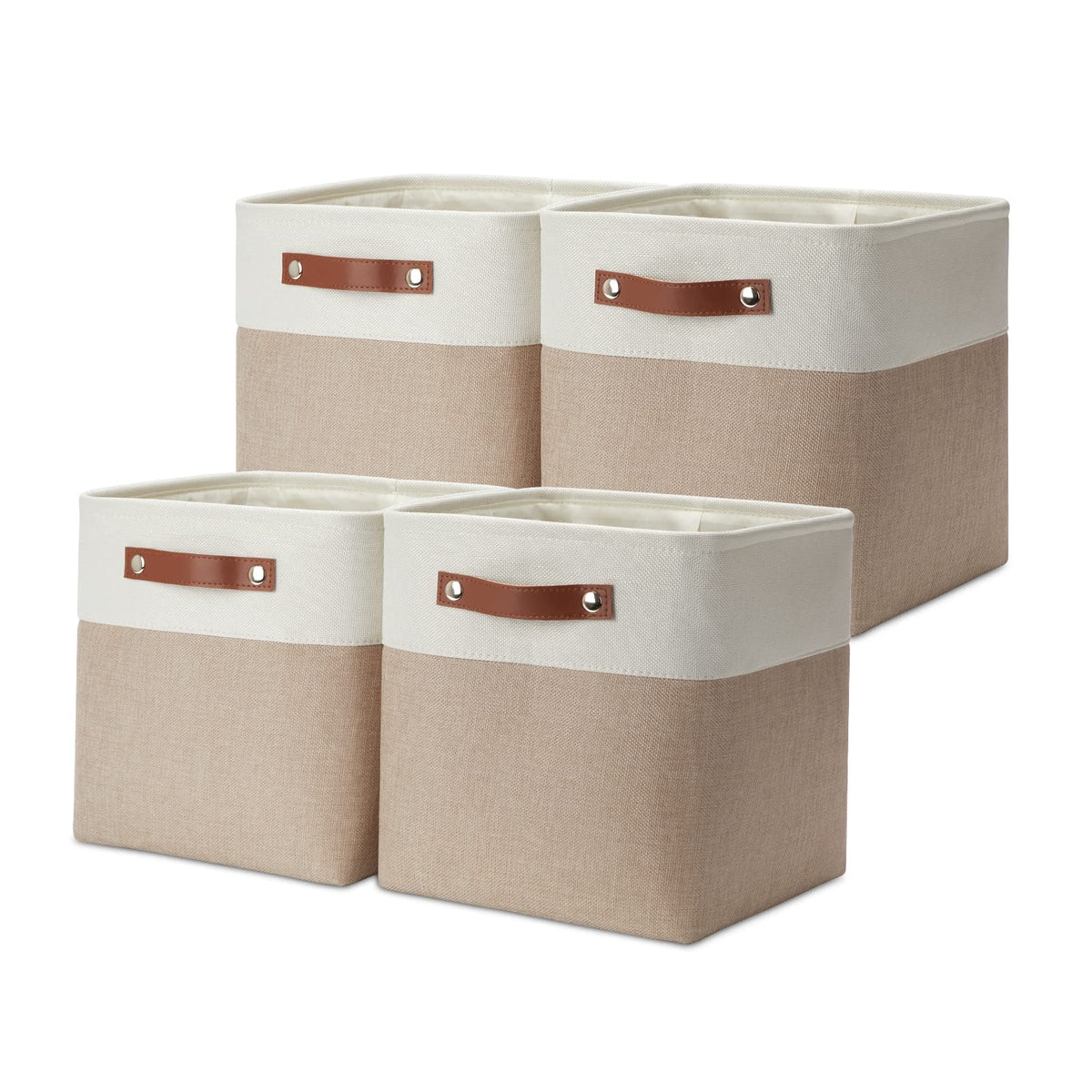 Dullemelo 11 Inch Cube Storage Bins, Large Collapsible Grey Storage Baskets For Square Cubes Organizing, Fabric Boxes Bins For S