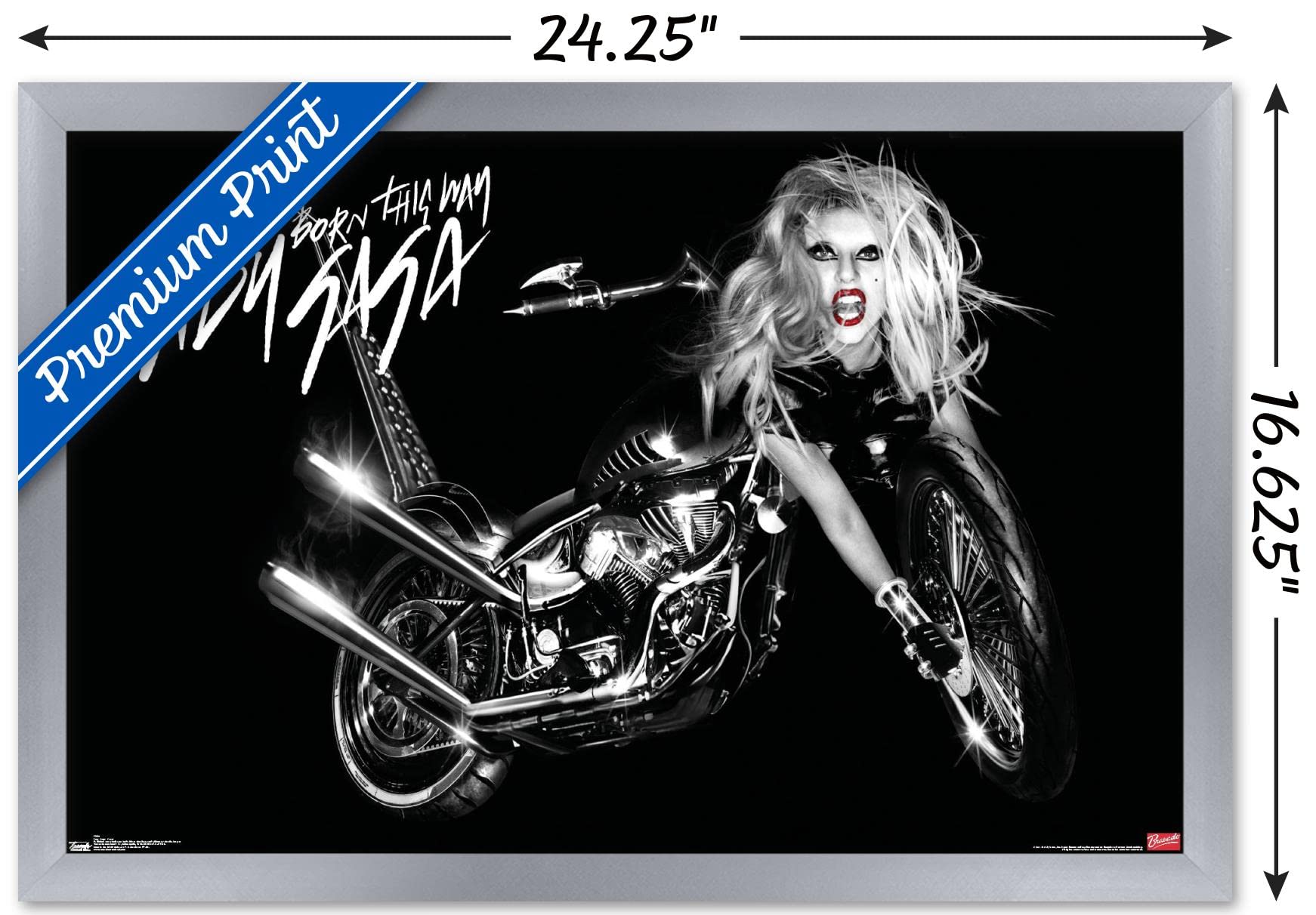 Trends International Lady Gaga - Cover Wall Poster, 14.725'' X 22.375'', Silver Framed Version