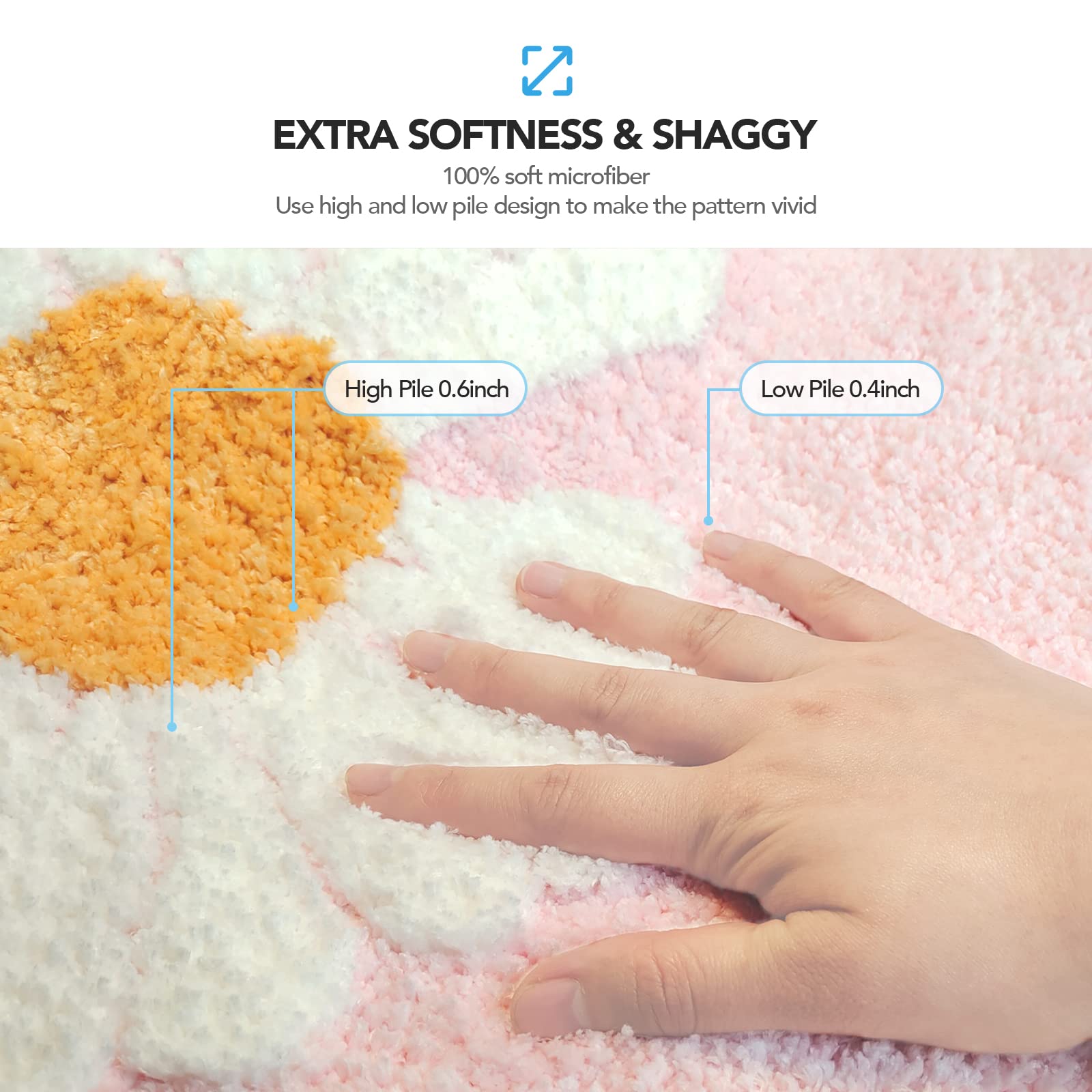 ANNARUGER Pink Bathroom Rug  Ultra Soft Microfiber Shaggy Bathroom Mats  20''x 32''  Extra Absorbent Bath Rugs  Machine Washable/Dry  Non-Slip Bathroom Carpet for Tub  Bathroom and Shower