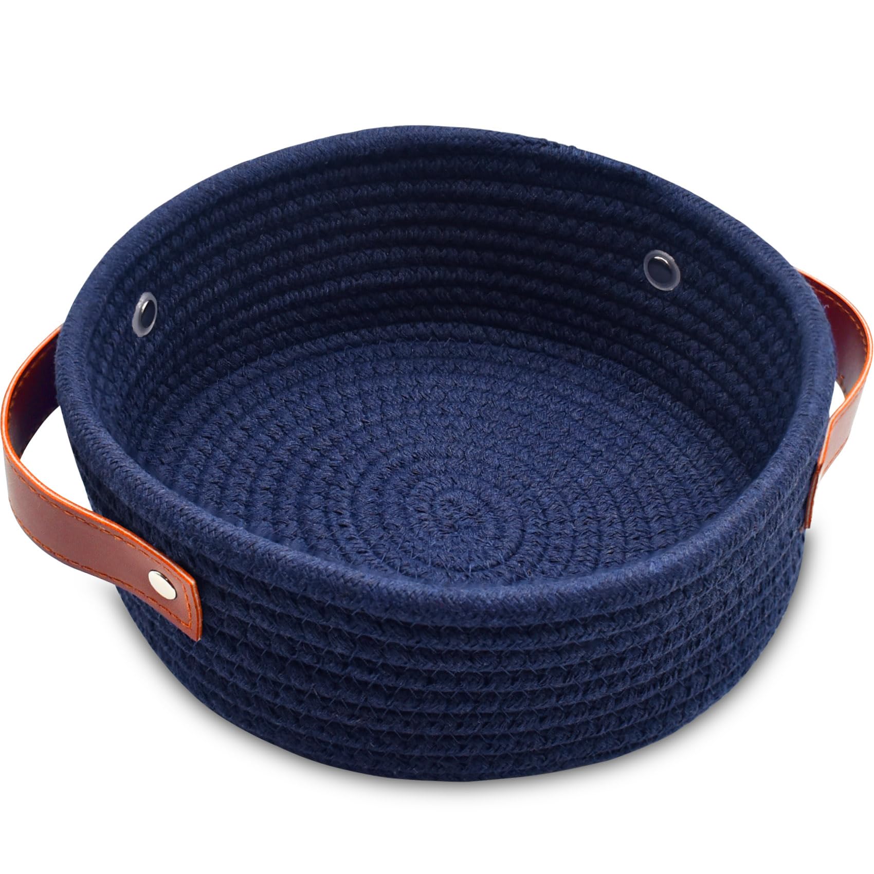 ABenkle Small Storage Basket, Mini Baskets, Cute Tiny Cotton Rope Woven Basket, Soft Shelf Basket, Boho Decorative Toy Dog Cat B