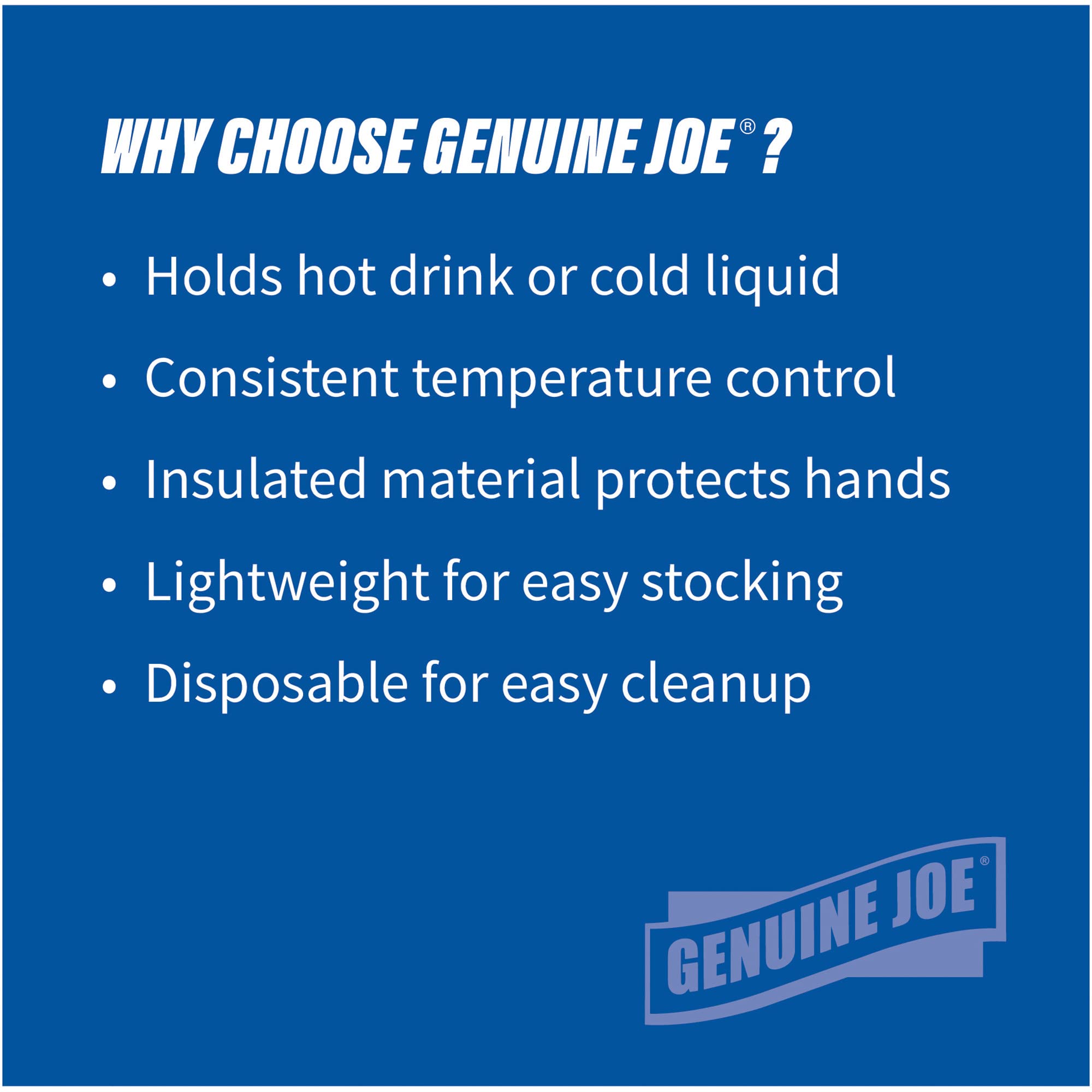 Genuine Joe - Gjo58550 Hot/Cold Foam Cups, 8 Oz