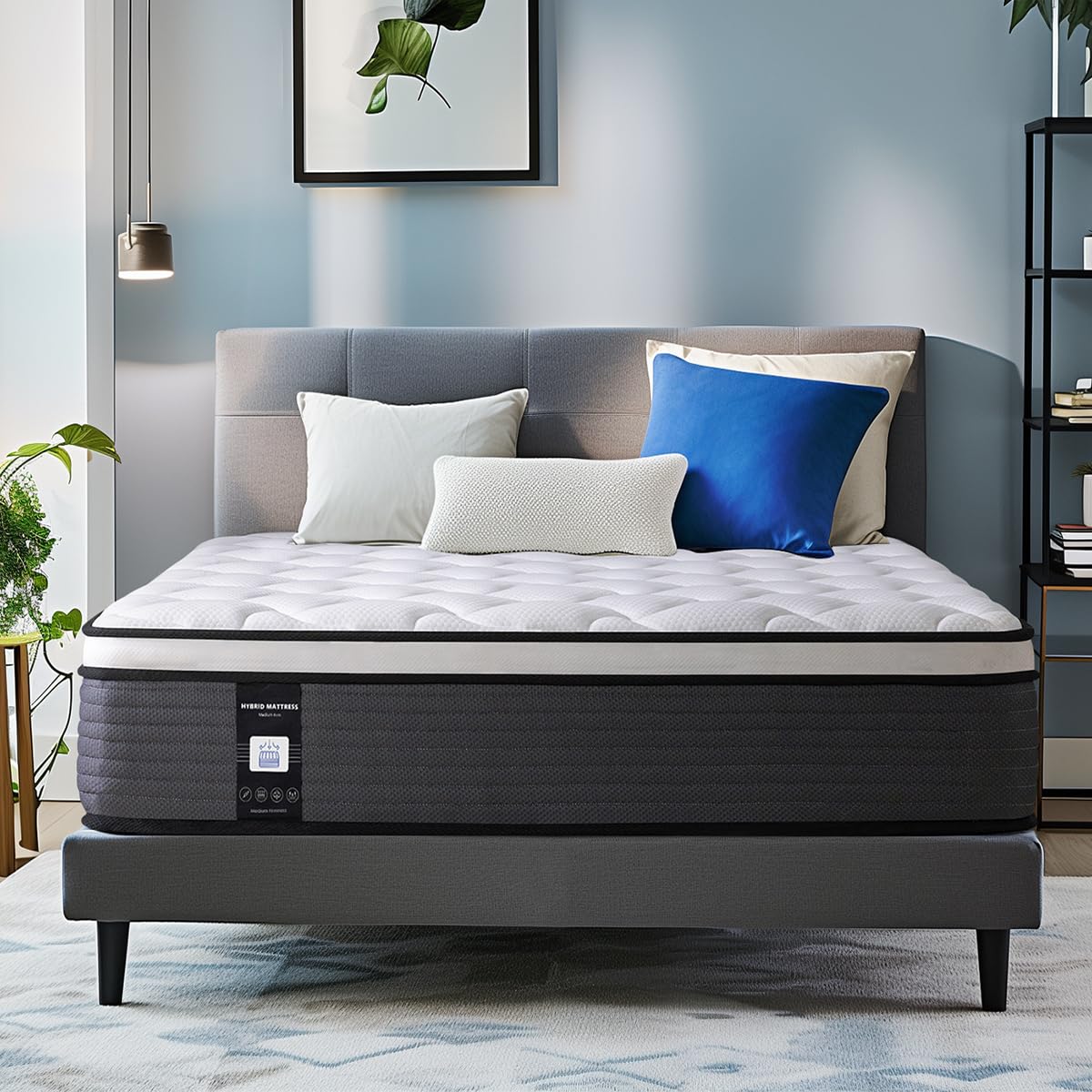 10 Inch Full Mattress, Memory Foam Hybrid Mattress, Motion Isolation Pocket Spring Mattress In A Box, Medium Firm For Pressure R