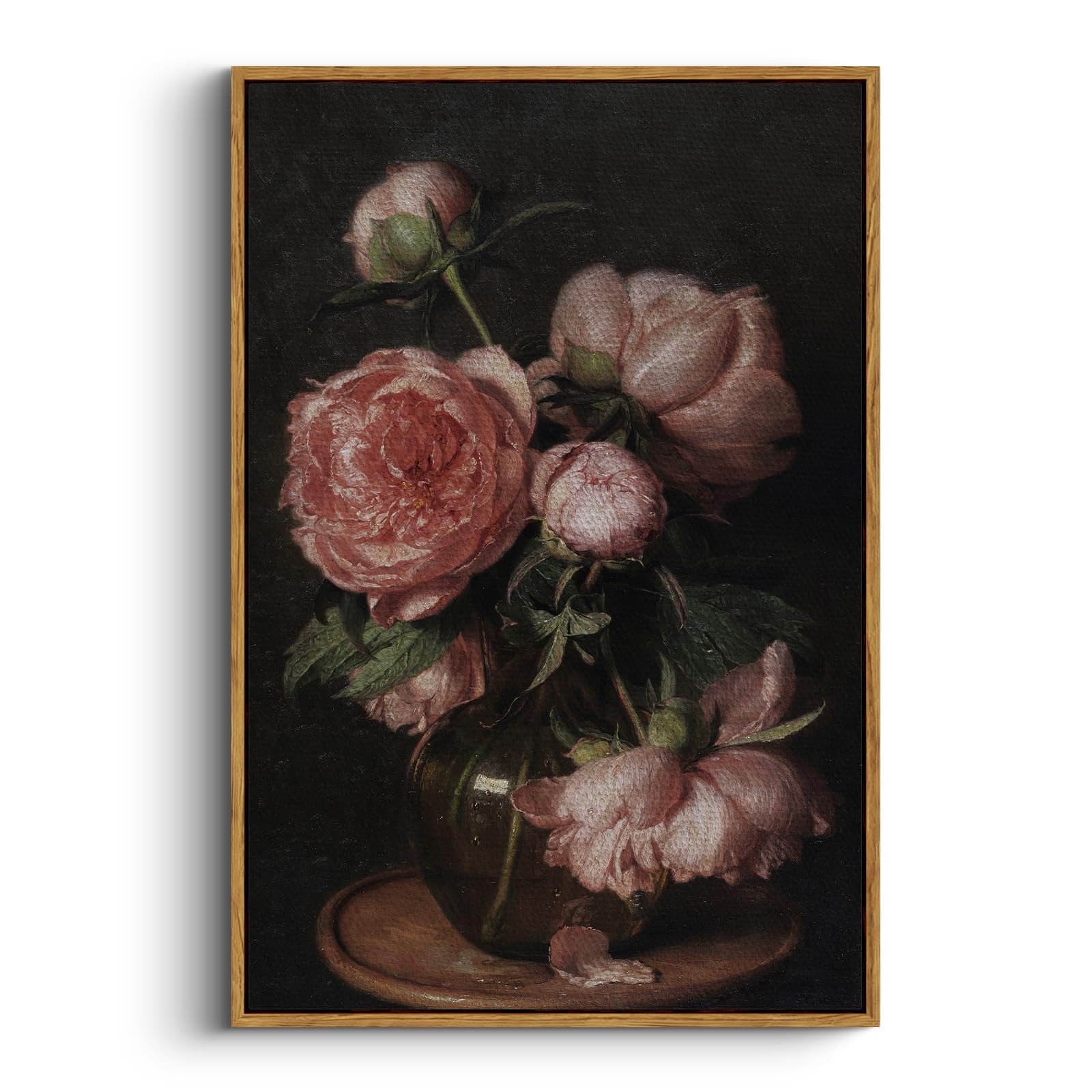 InSimSea Framed Canvas Wall Art | Vintage Botanical Canvas Wall Art Decor for Bedroom | Framed Floral Prints for Living Room | French Country Decor Wall Prints 24x36inch