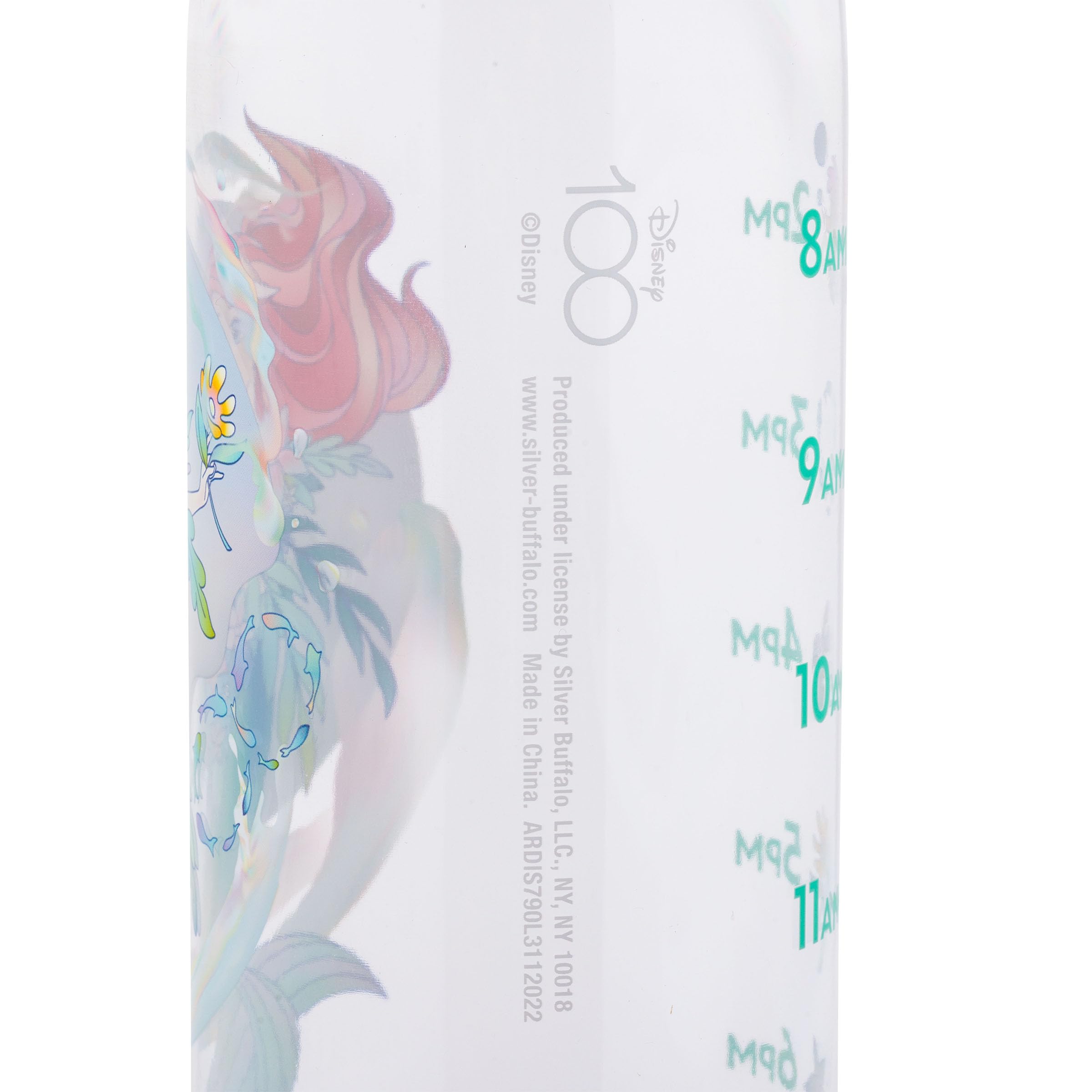 Silver Buffalo Disney Princess Ariel Stylized Character Art Water Bottle With Screw Lid  28 Ounces  Multicolor