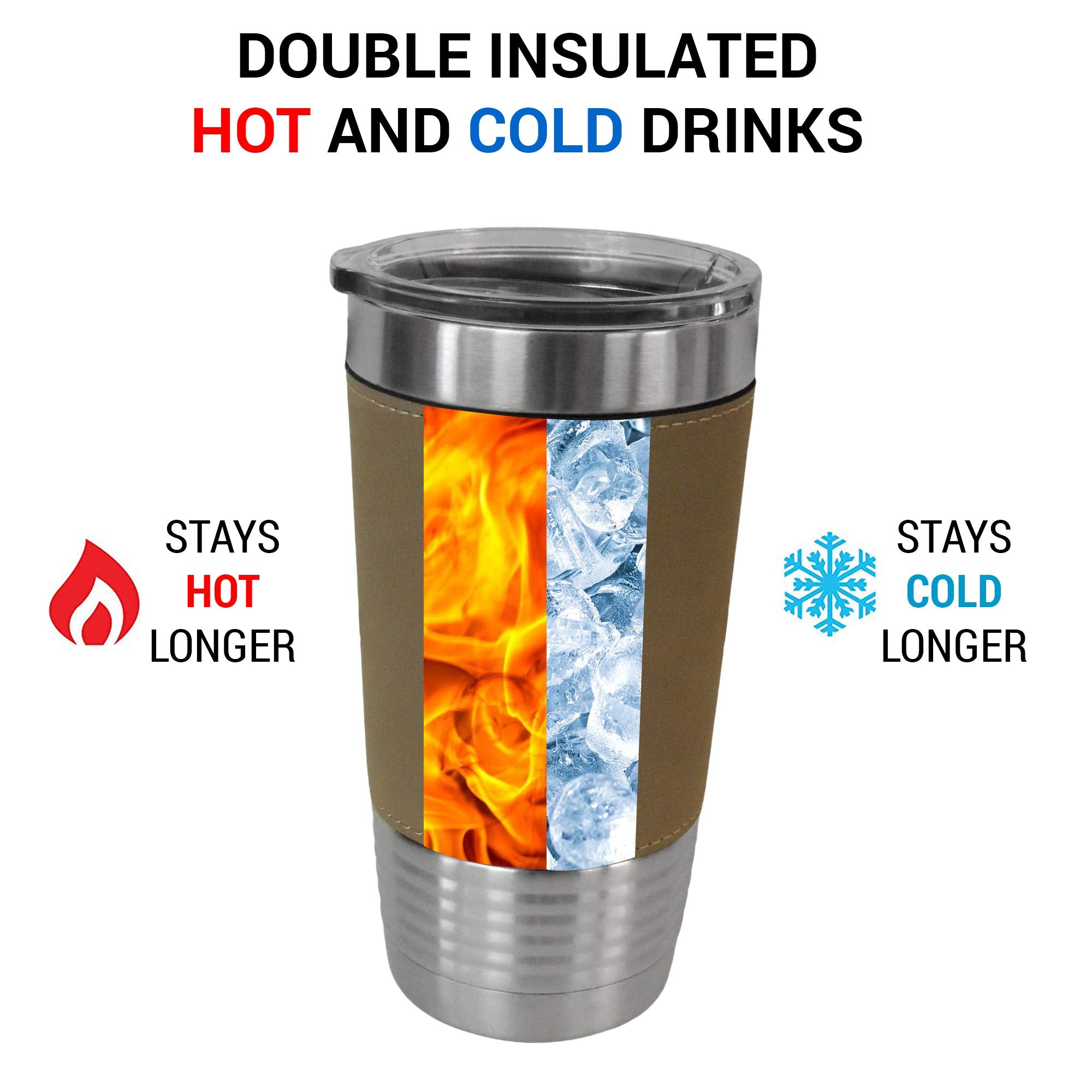 Electric Guitar Leather Wrapped Vacuum Insulated Tumbler 20 Oz Stainless-Steel Vacuum Mug For Music Lovers