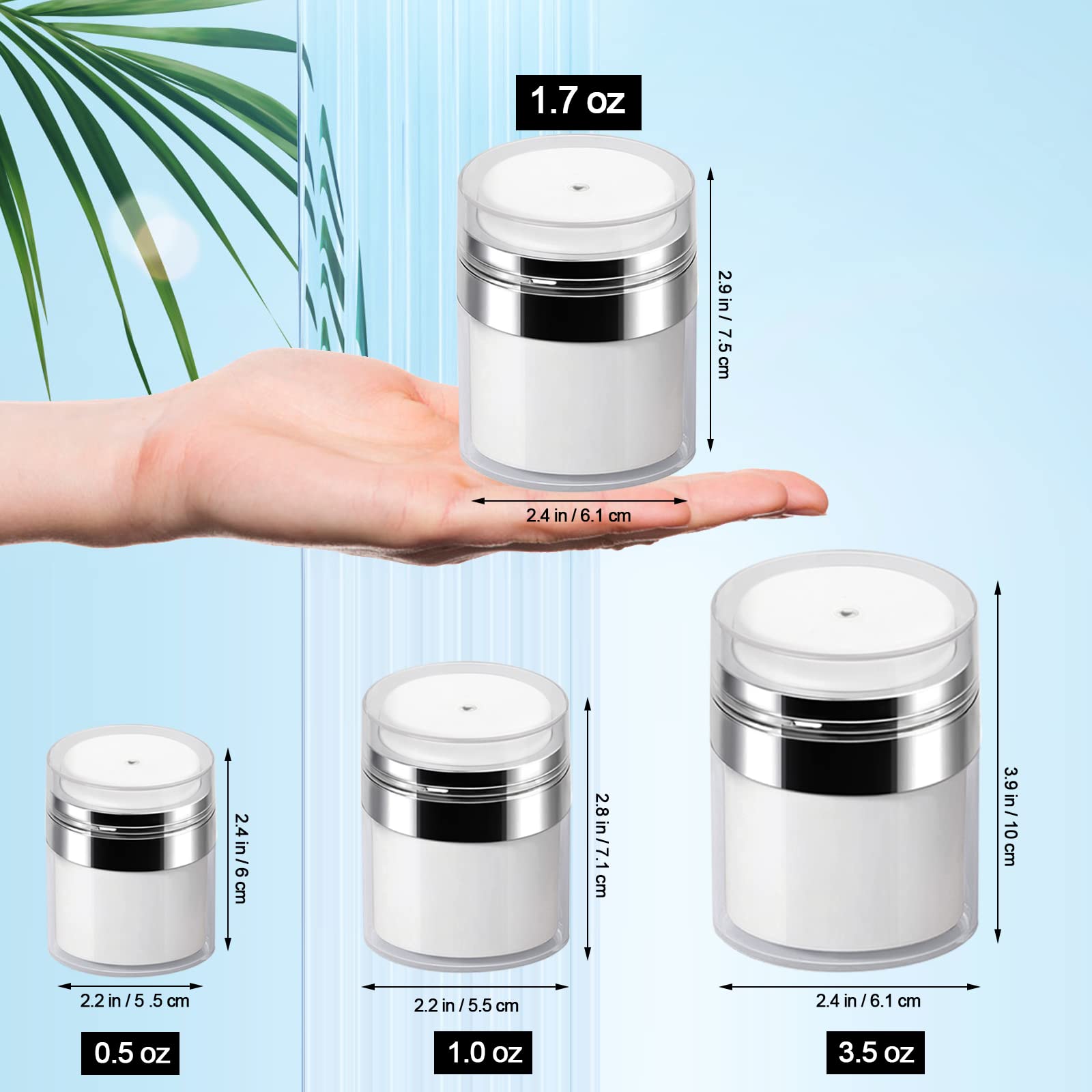3Pack Airless Pump Jar - 1.0 Oz Air Pump Container Drunk Elephant Container, 30Ml Empty Cream Subpackage Jar Vacuum Bottle Dispe