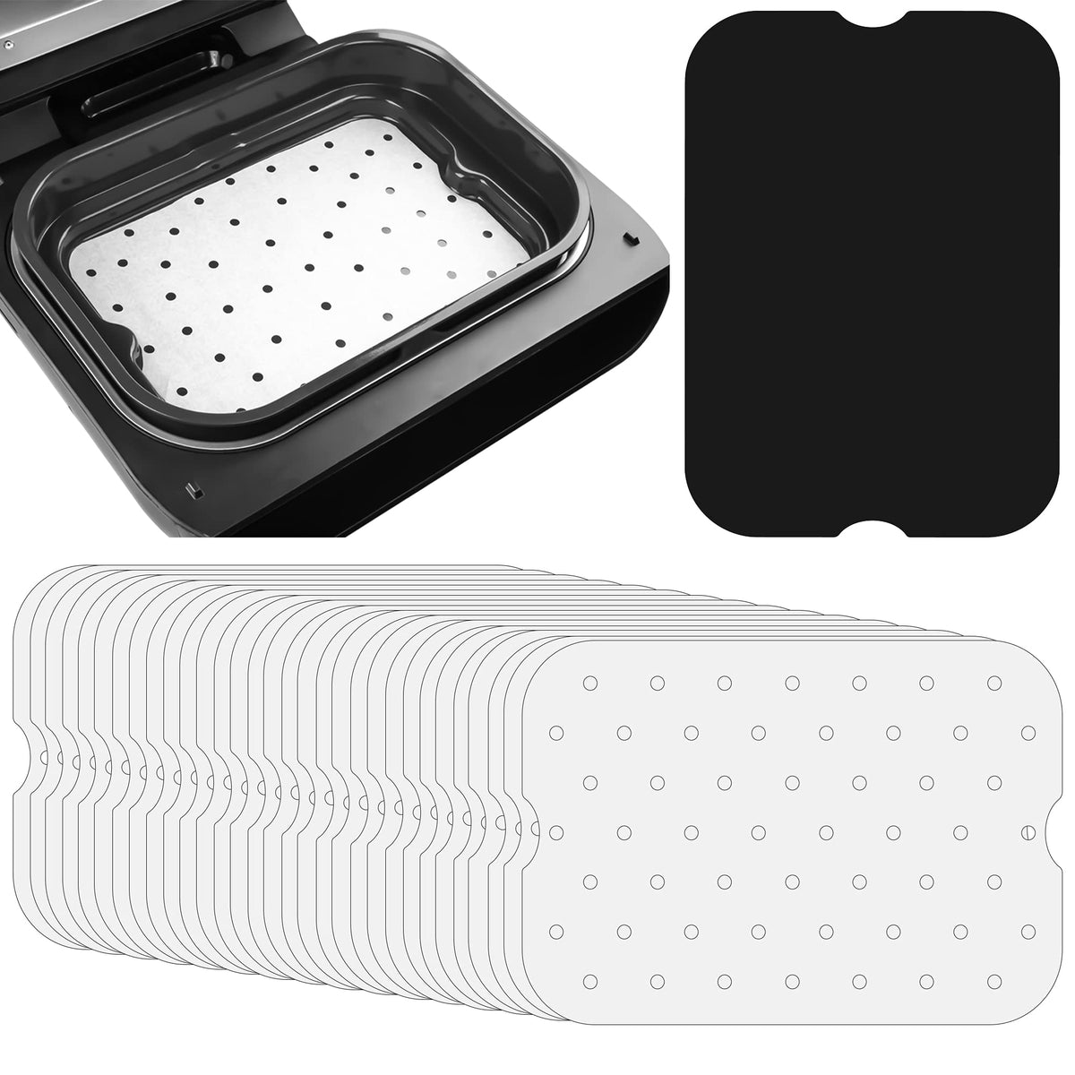 Infraovens Air Fryer Parchment Paper Liners For Ninja Foodi Xl Smart Fg551 6-In-1 Indoor Grill, Ninja Foodi Accessories, Air Fry