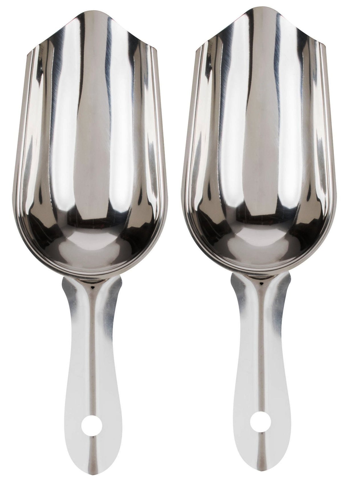 Stainless Steel Bar Ice Scoop 6 Oz, Set Of 2