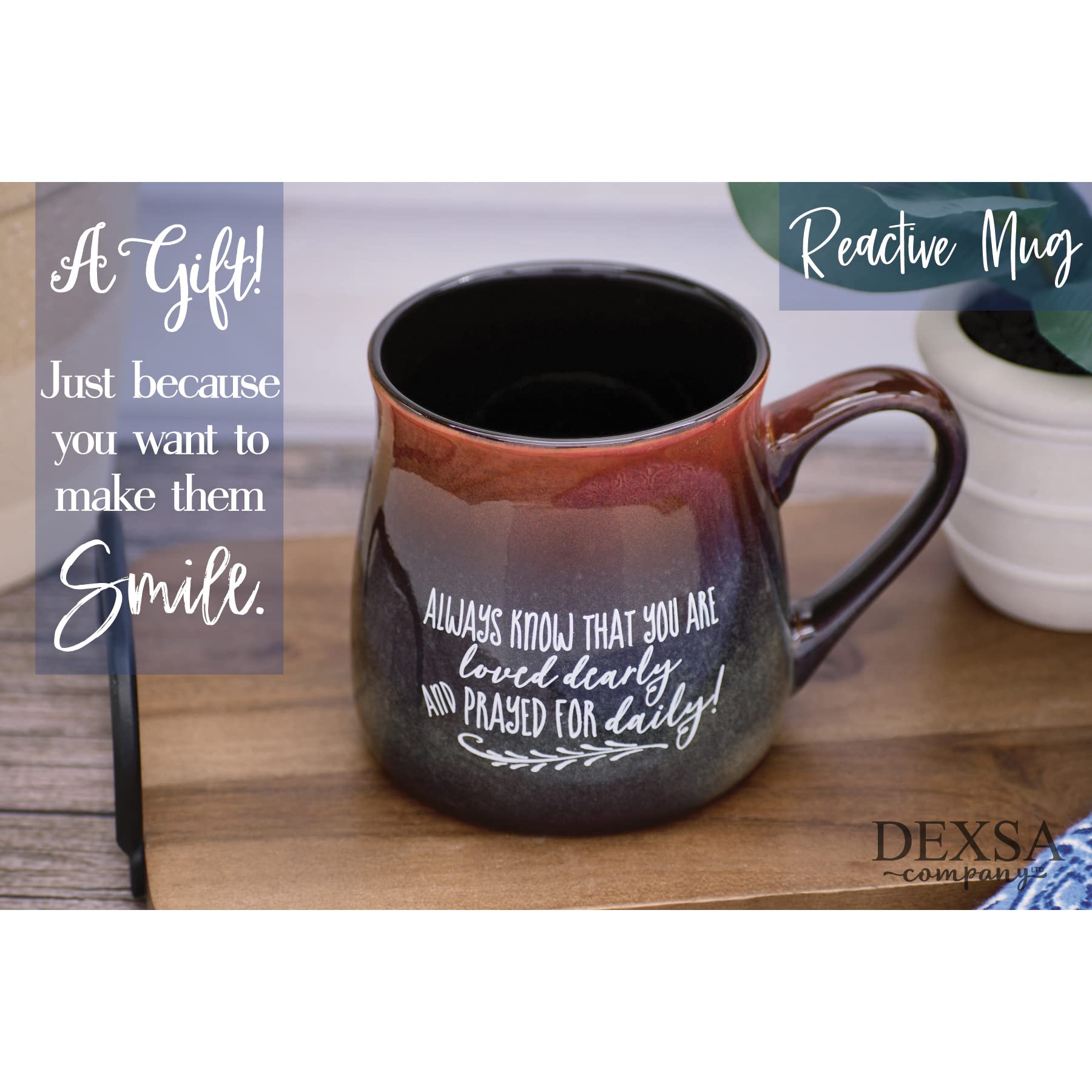 Loved Coffee Tea Soup Ceramic Mug | Always Know That You Are Loved & Prayed For Daily | 16 Ounce Designer Mug With Inspiring Sen