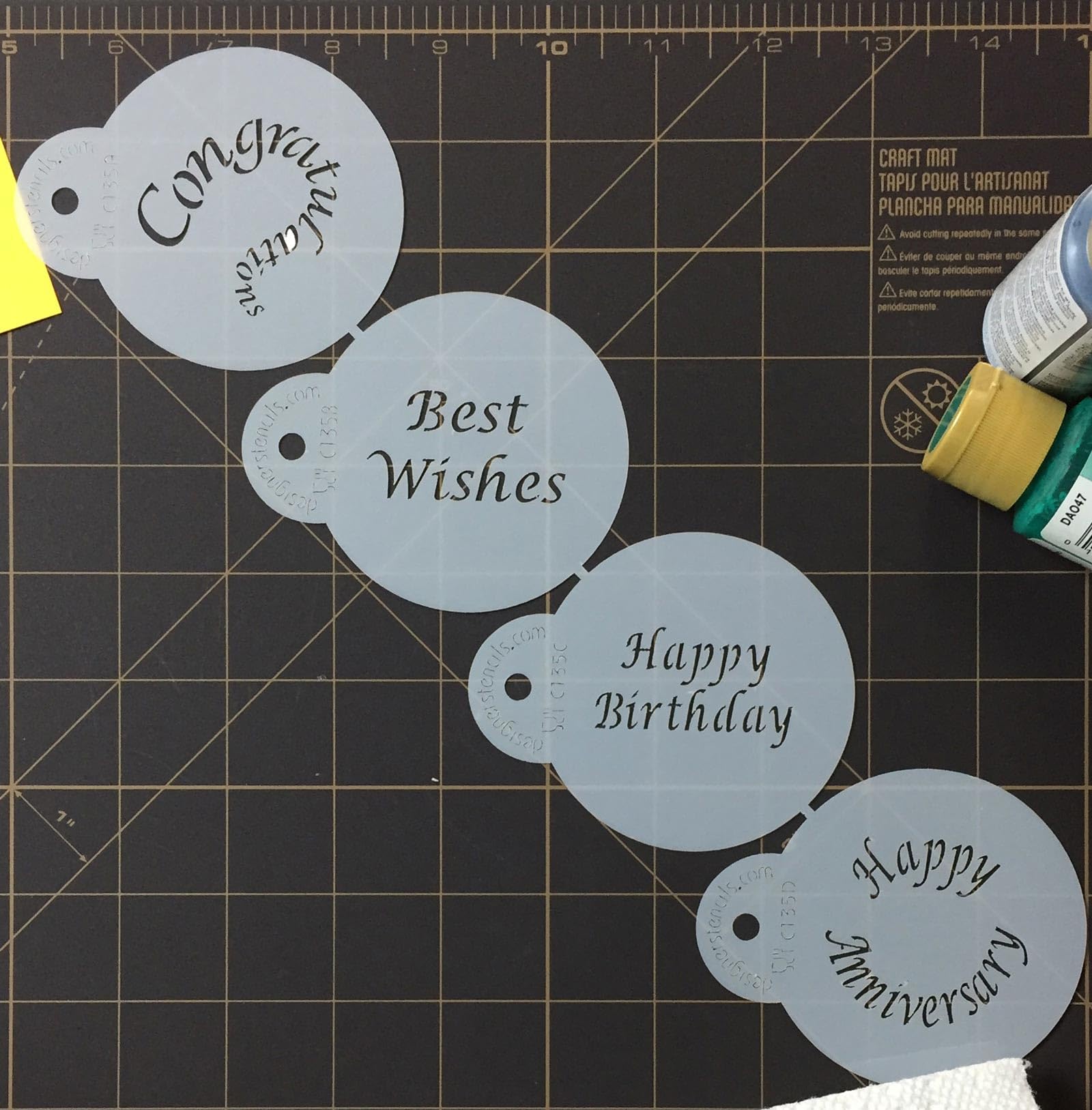 Designer Stencils Special Occasions Candy And Cookie Stencils (Congratulations, Best Wishes, Happy Birthday And Anniversary), Be