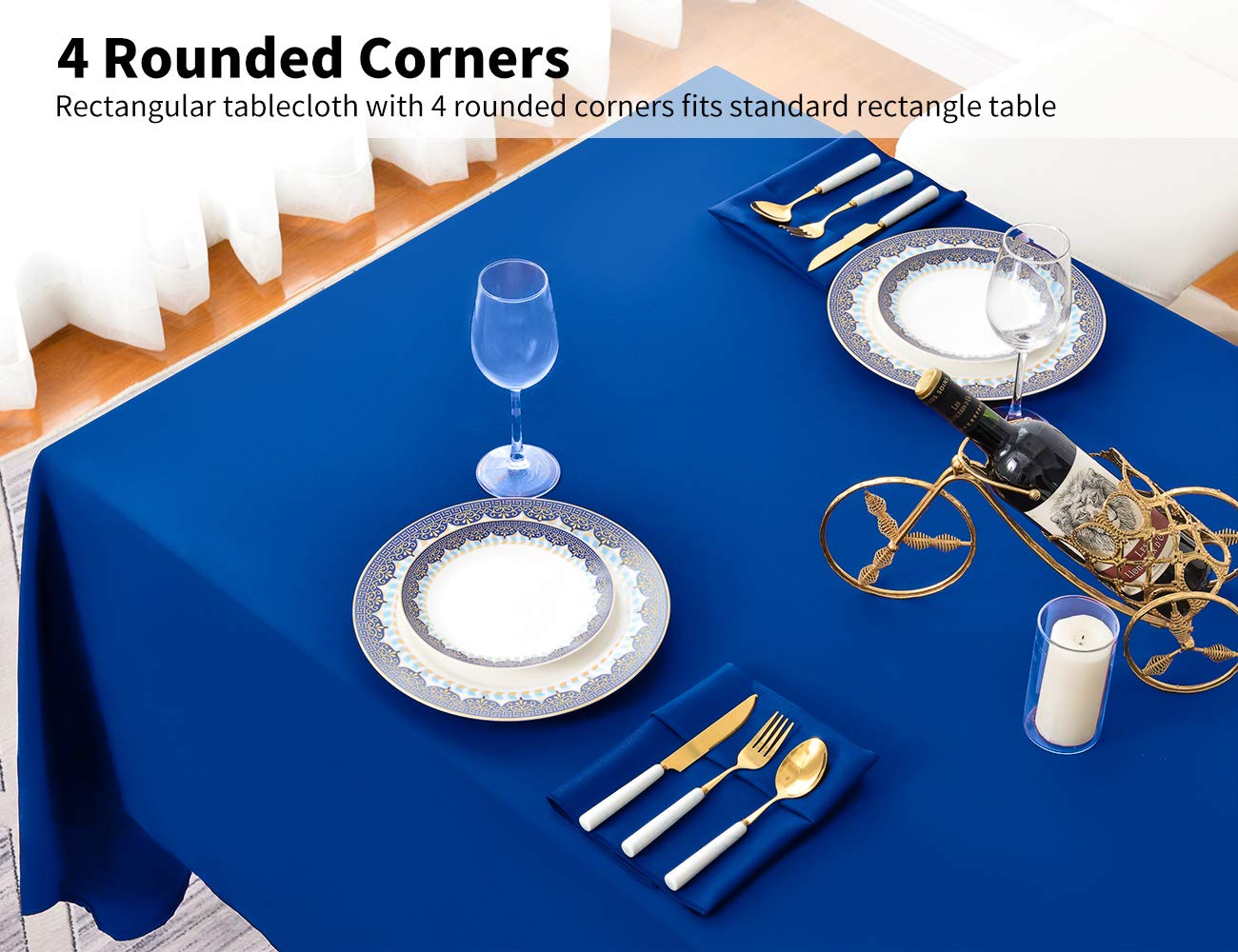Surmente 60 X 102 Tablecloth For Rectangle Tables Polyester Oblong Table Cloth For Weddings, Banquets, Or Restaurants  (Royal Bl