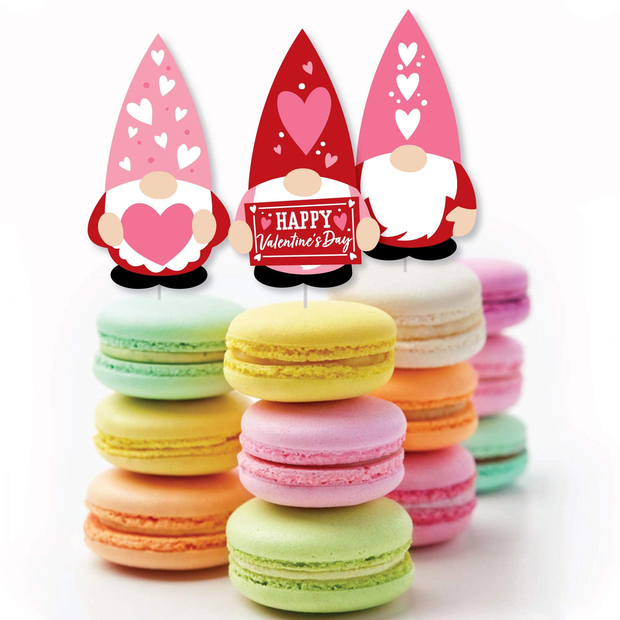 Big Dot Of Happiness Valentine Gnomes - Diy Shaped Valentines Day Party Cut-Outs - 24 Count