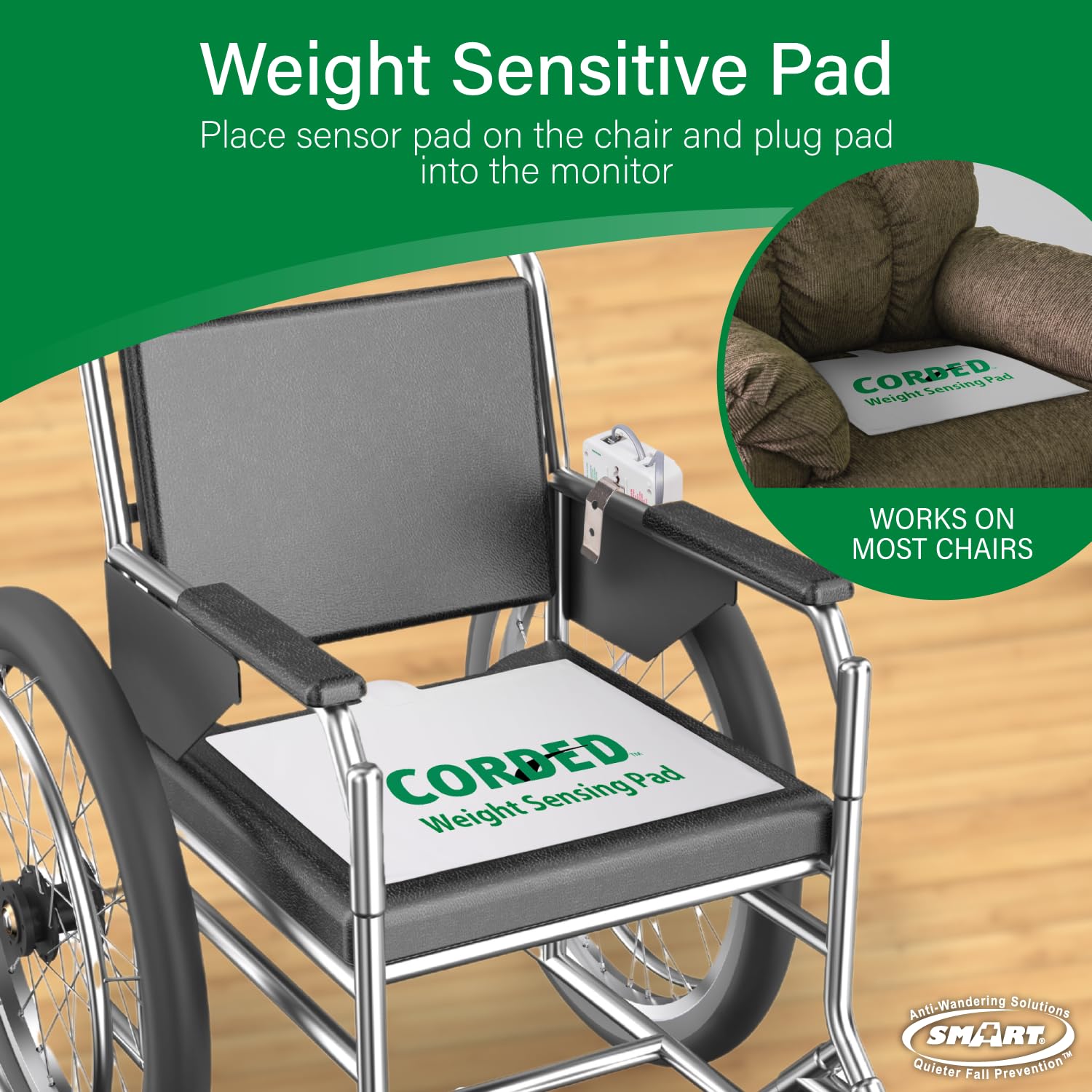 Basic Fall Monitor And Chair Pad (1 Year Warranty), 10 Inches X 15 Inches