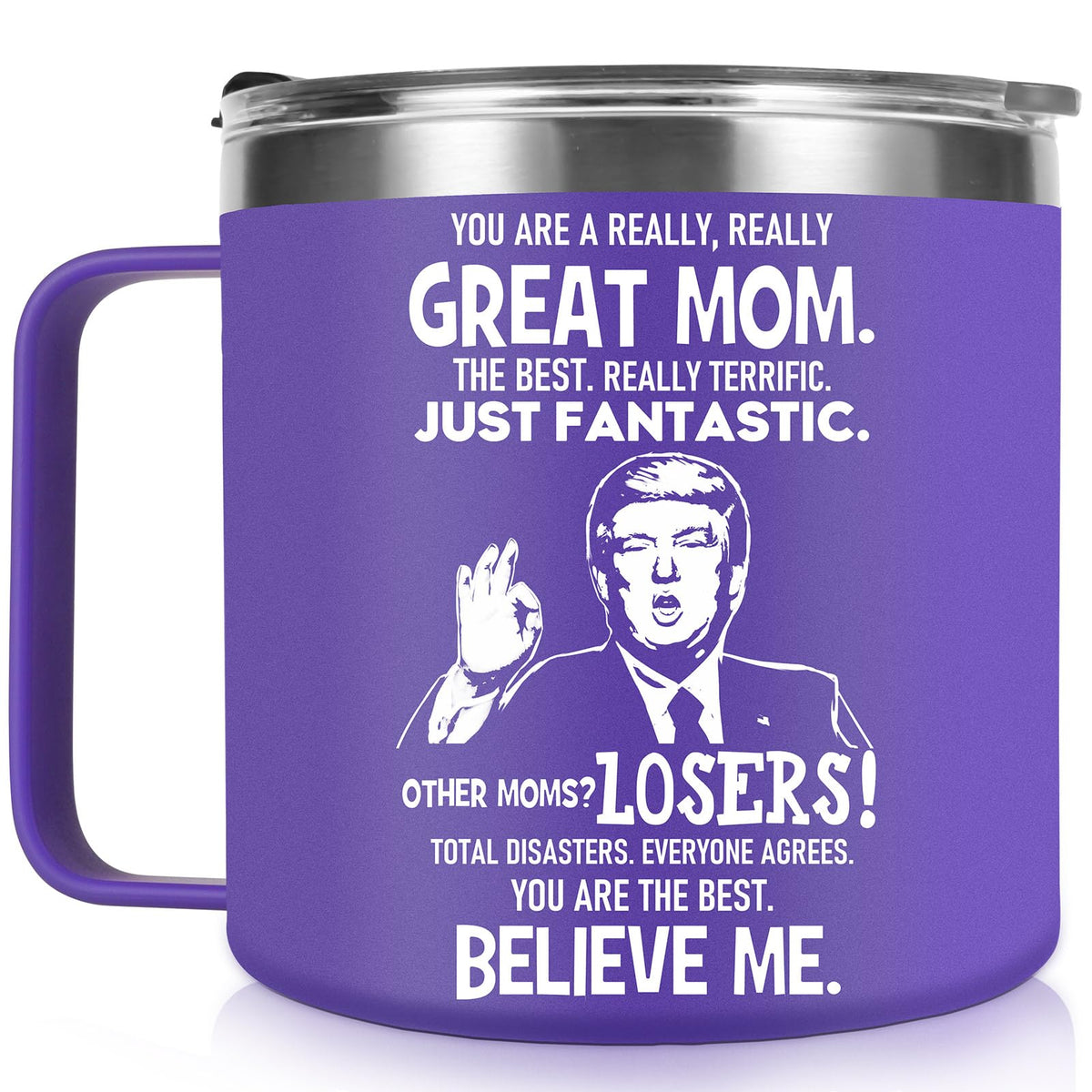 QTDS Funny Mothers Day Gifts for Mom Gifts From Son Daughter Kids - Mom Coffee Mug Cup, Great Mother Gifts for Mom Birthday Gift