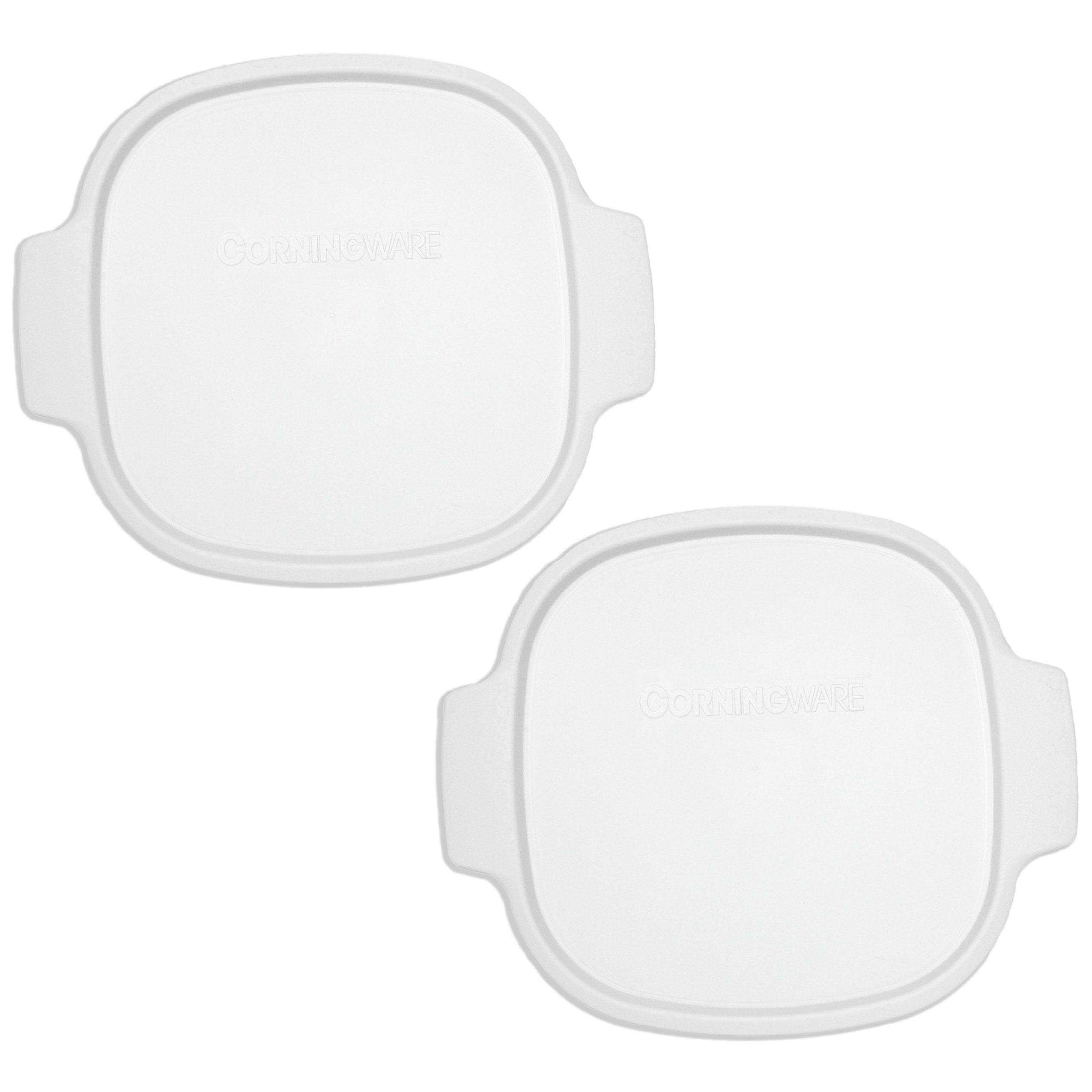 Corningware Stovetop A-2-Pc 2-Quart/3-Quart White Color Square Pack Of 2 Plastic Storage Lids
