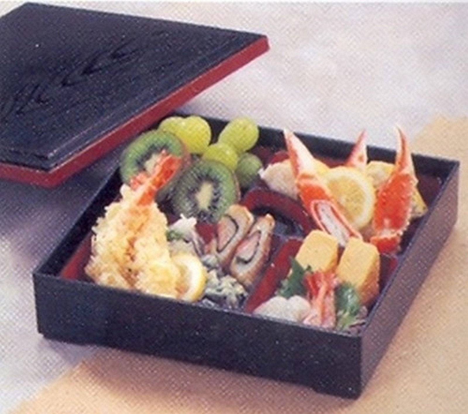 Japanbargain 1923, Red And Black Japanese Traditional Plastic Lacquered Lunch Bento Box 5 Compartments For Restaurant Or Home Tr