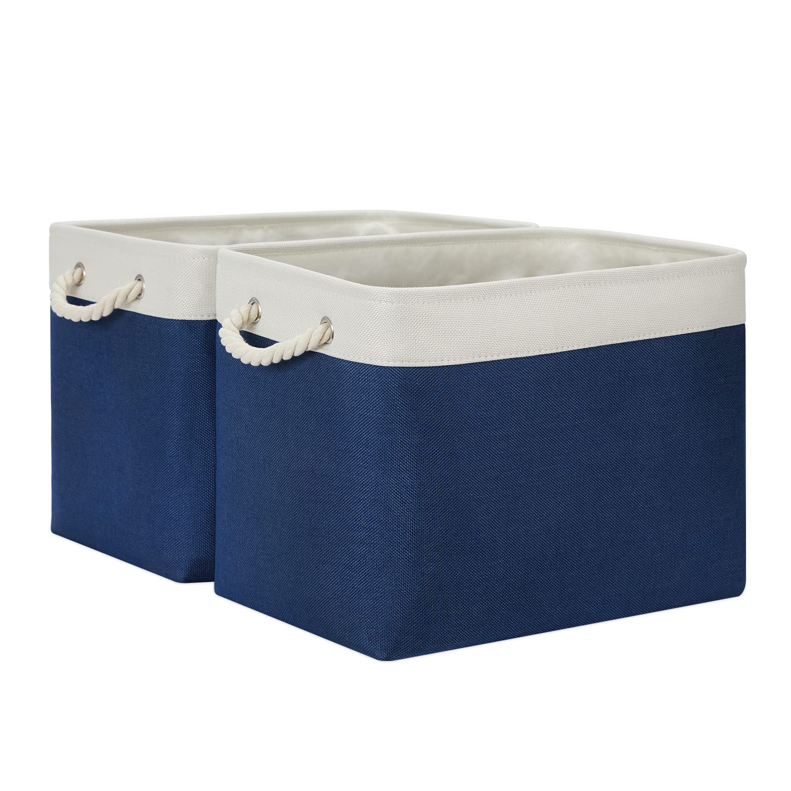 Temary Storage Baskets For Shelves, 2 Pcs Fabric Storage Bins Empty Gift Baskets For Organizing Clothes, Toys, Books, Decorative