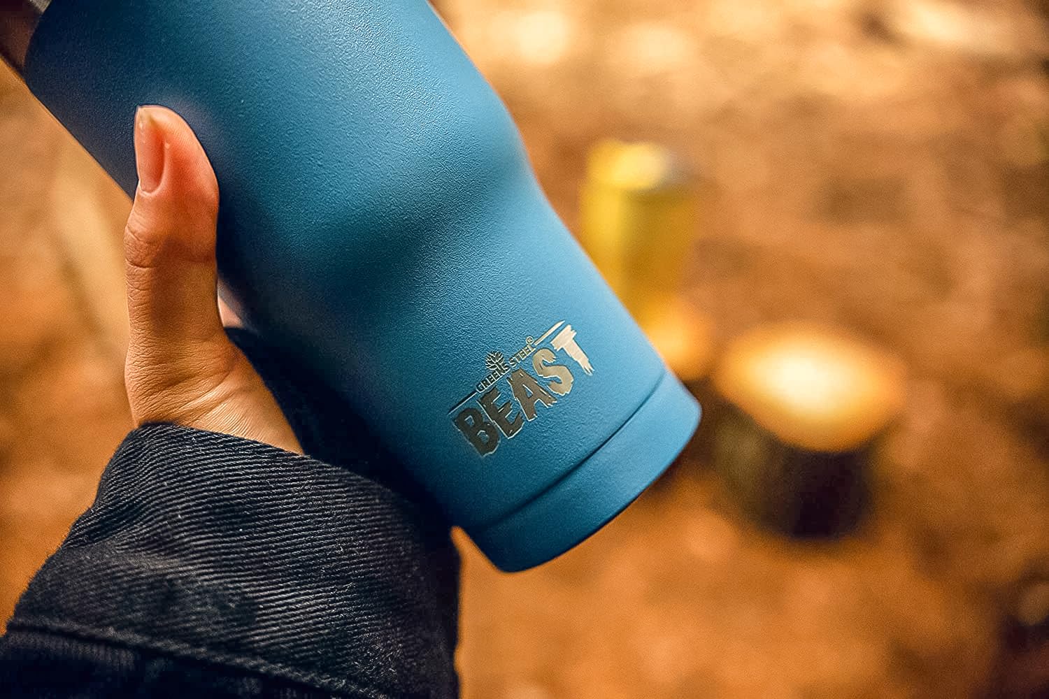 Beast 20 Oz Tumbler Stainless Steel Vacuum Insulated Coffee Ice Cup Double Wall Travel Flask (Stormy Sky Blue)
