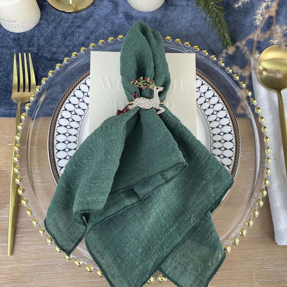 Ehldekol Gauze Cloth Napkins 6 Pack 16X16 Inches Dinner Parties, 100% Natural Soft Cotton Weddings Parties Family Everyday Use B