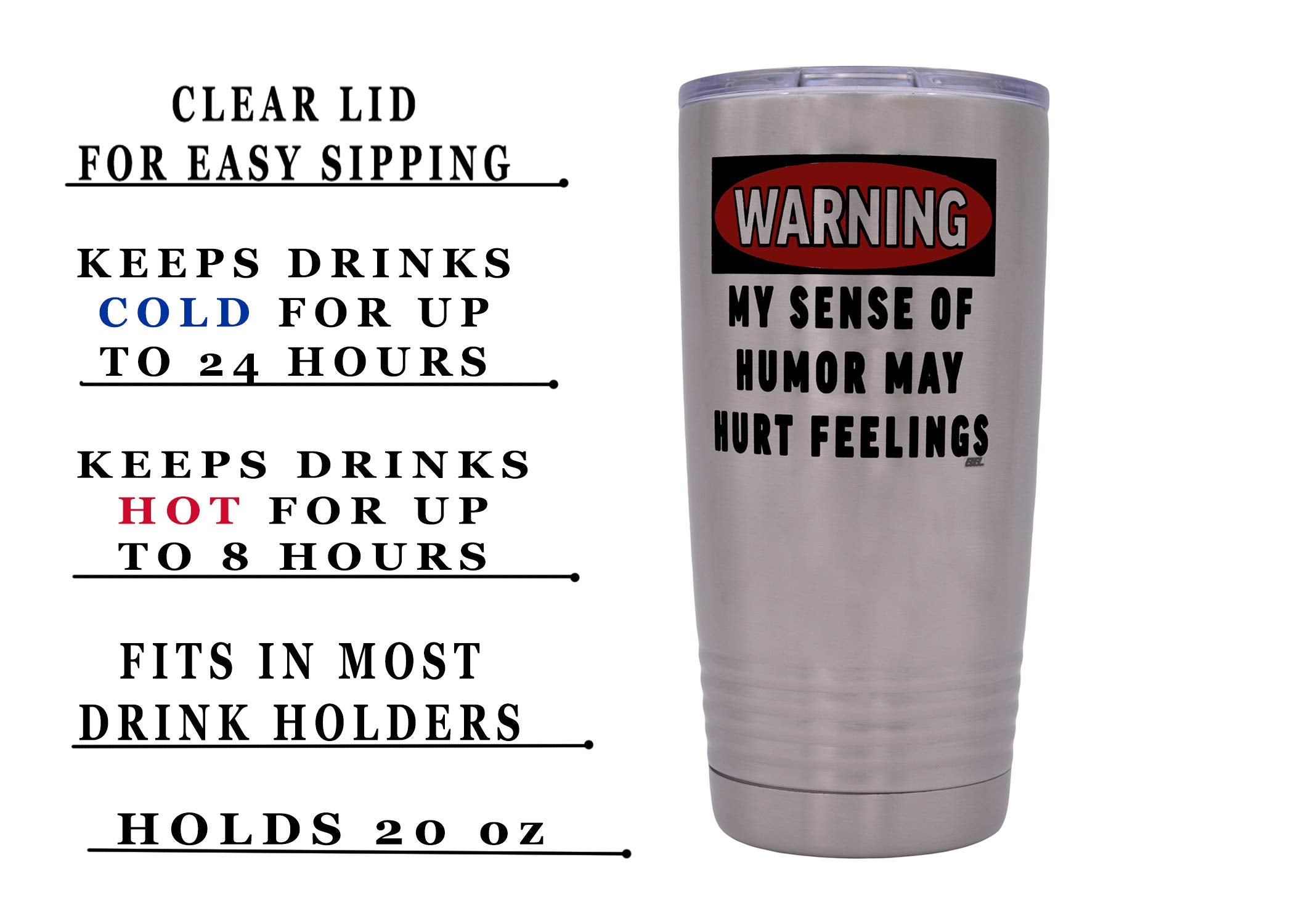 Rogue River Tactical Funny Sarcastic Office Work 20 Oz. Travel Tumbler Mug Cup W/Lid Vacuum Insulated Hot Or Cold Warning My Sen