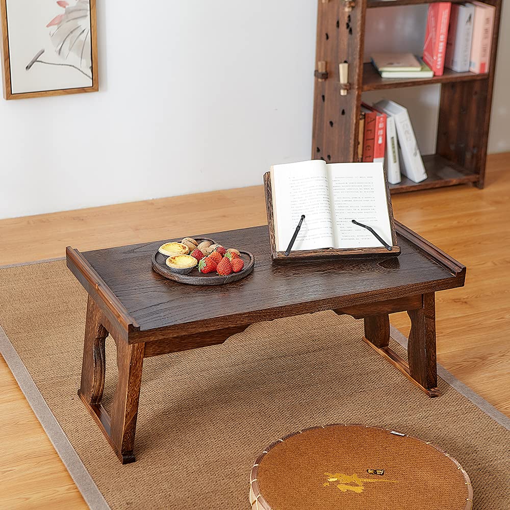 Sinobest Bed Laptop Desk With Foldable Legs, Breakfast In Bed Serving Tray Table, Japanese Style Floor Table For Tea & Coffee, A