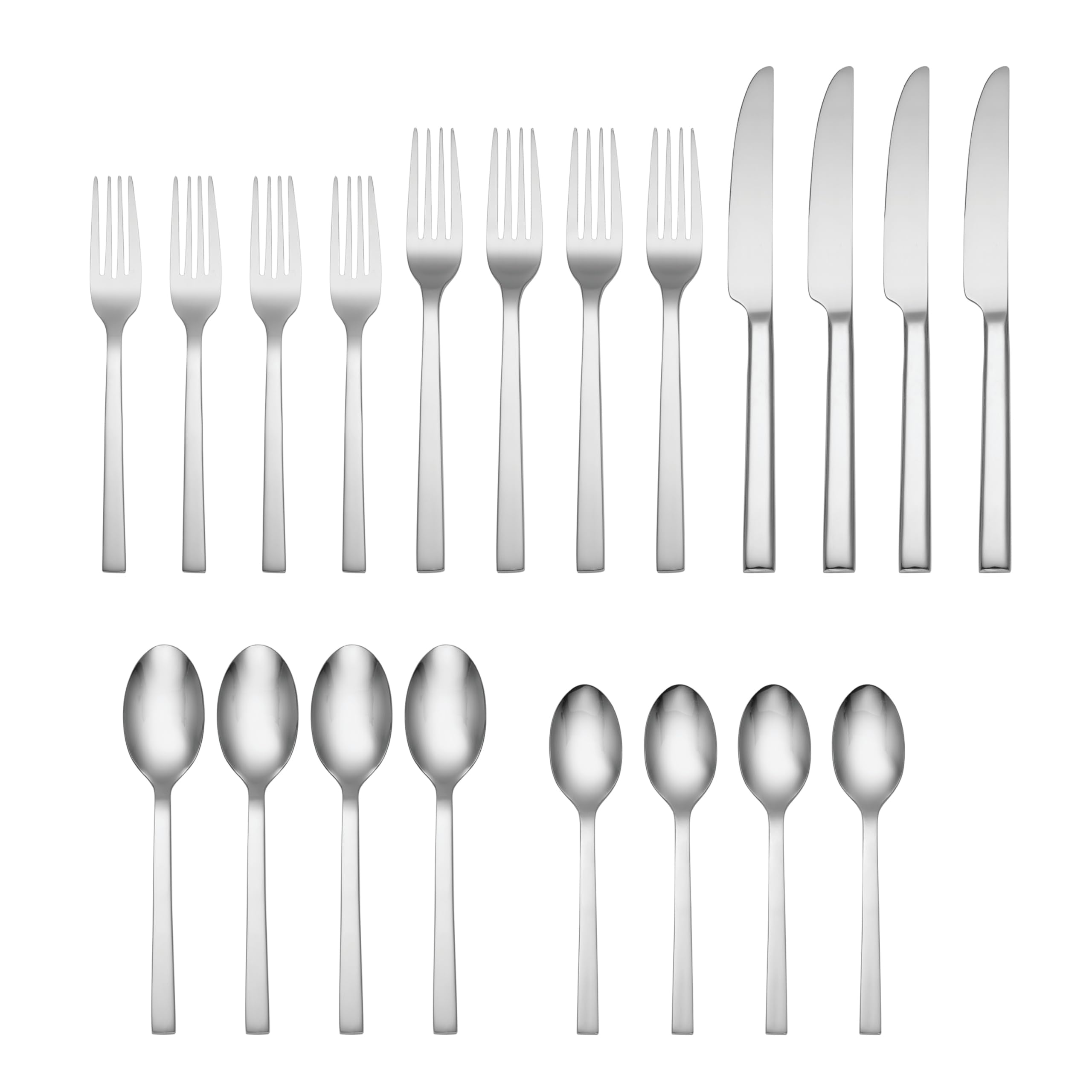 Oneida Chef'S Table 20 Piece Everyday Flatware, Service For 4, 18/0 Stainless Steel, Silverware Set