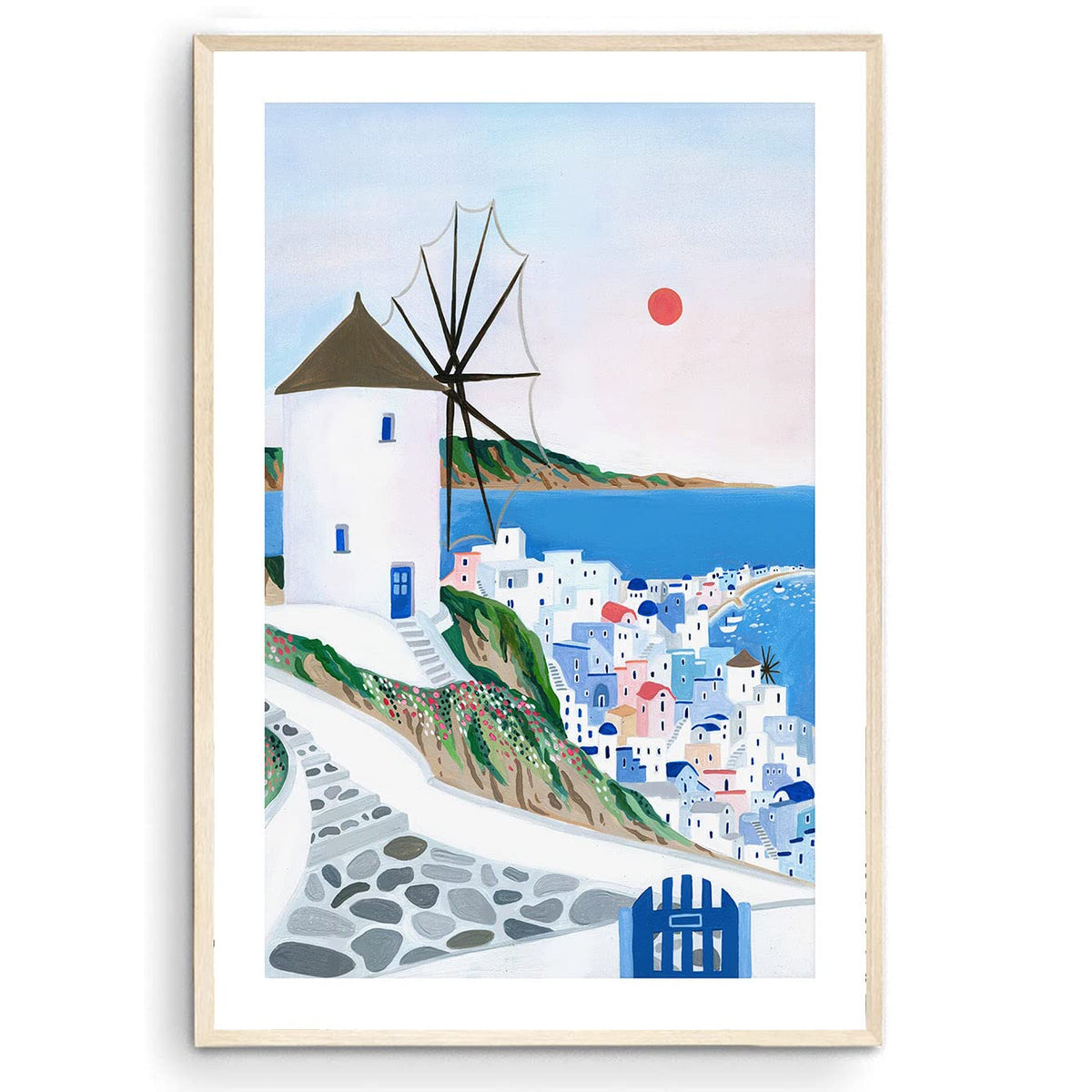 Mykonos Art Print, Greece, Mykonos Wall Art, Travel Print, Travel Poster, Europe Print, Wall Decor, Housewarming Gift (Unframed)
