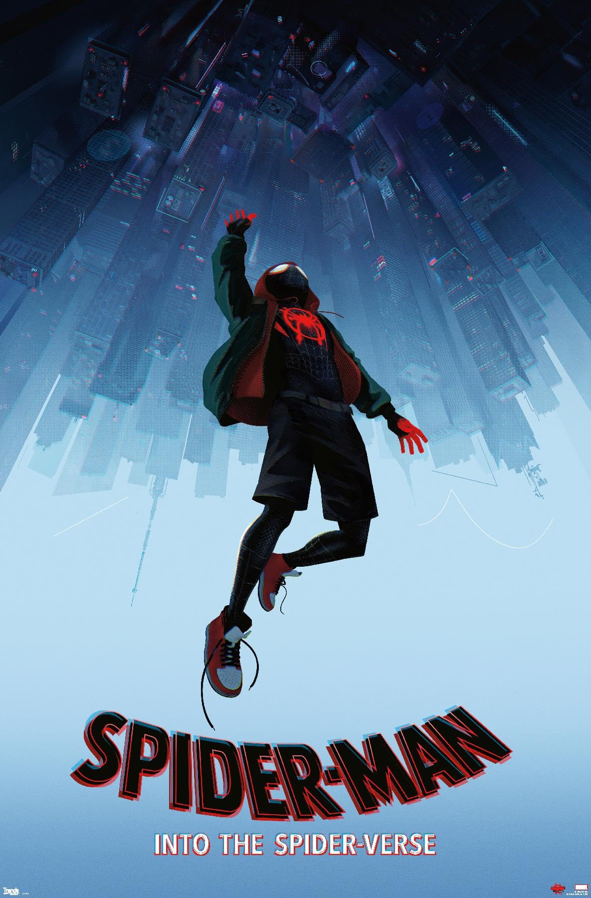 Trends International Marvel Spider-Man - Into The Spider-Verse - Falling Wall Poster, 22.375'' X 34'', Unframed Version