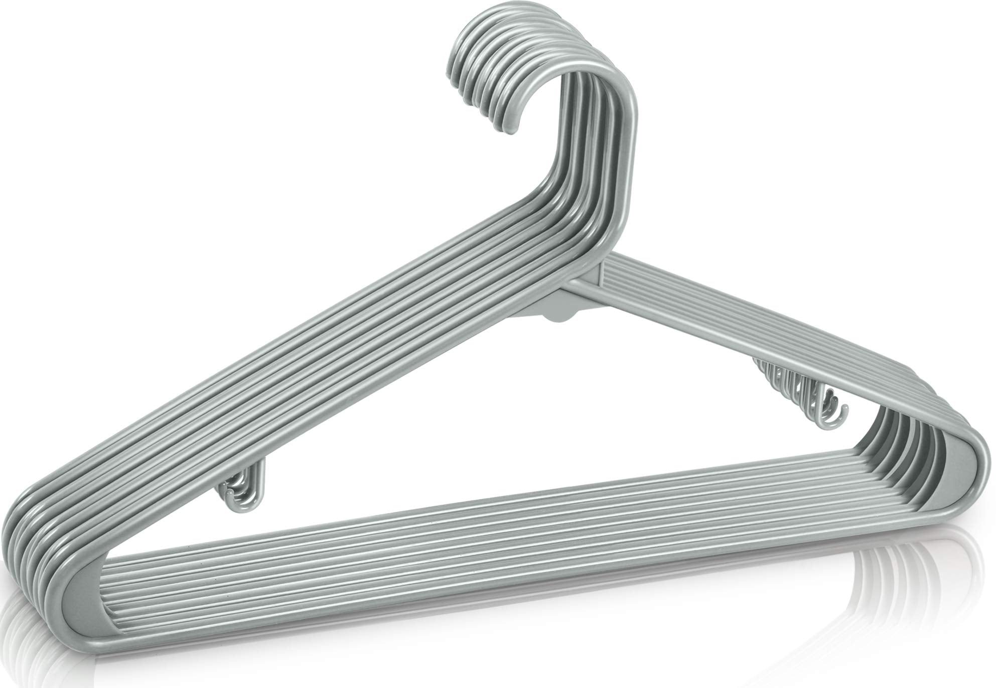 Utopia Home Plastic Hangers 50 Pack - Clothes Hanger with Hooks - Durable & Space Saving Coat Hanger - Heavy Duty Grey Hangers for Coats  Skirts  Pants  Dress  Etc.