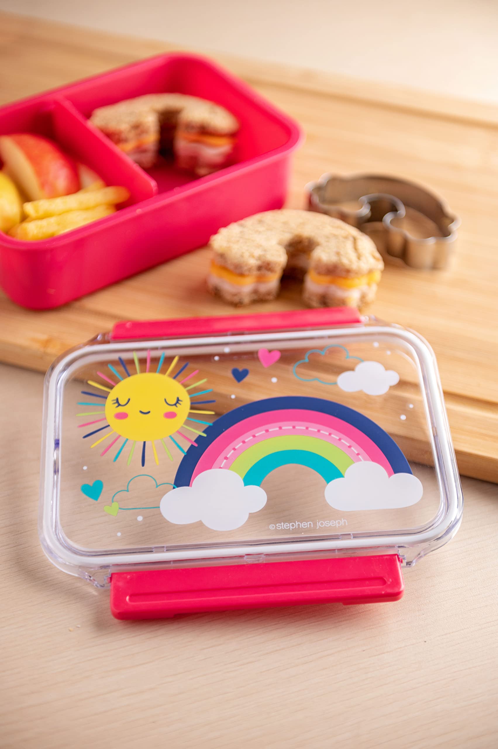 Stephen Joseph Rainbow Meal Holder, 7.125 In X 5.25 In X 2 In, Plastic, Bpa Free, Dishwasher And Microwave Safe