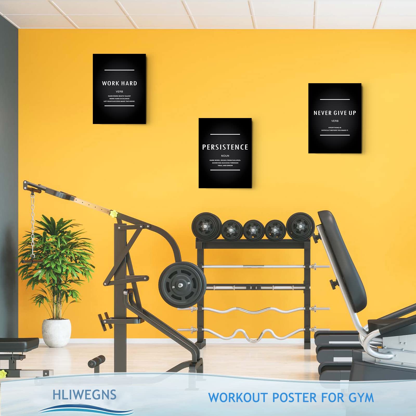 Motivational Never Give Up Canvas Wall Art  Inspiration Work Hard Persistence Quotes Reminder Decor Positive Affirmation Poster Success Wall Hanging Picture Leadership Gift for Home Office Workplace