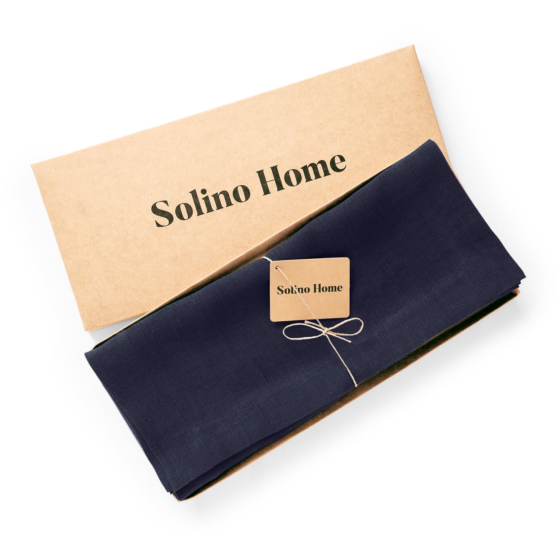 Solino Home Linen Indigo Navy Table Runner 36 Inch - 100% Pure Linen Prewashed Short Table Runner 14 X 36 Inch Ideal For Dresser