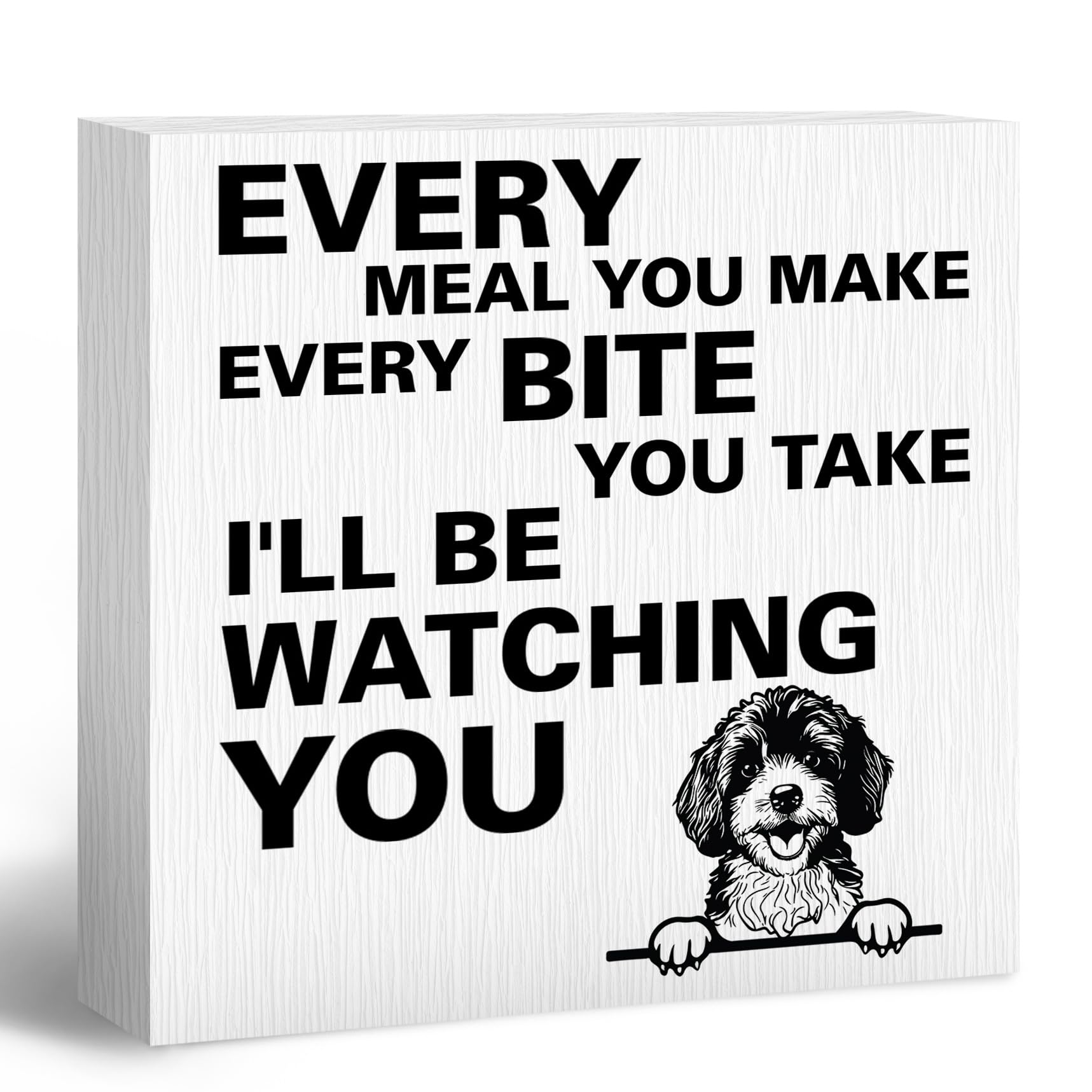 ANIANG Every Meal You Make Every Bite You Take Wooden Box Sign, Goldendoodle Gifts, Funny Kitchen Decor, Dog Decor, Dog Mom Gift