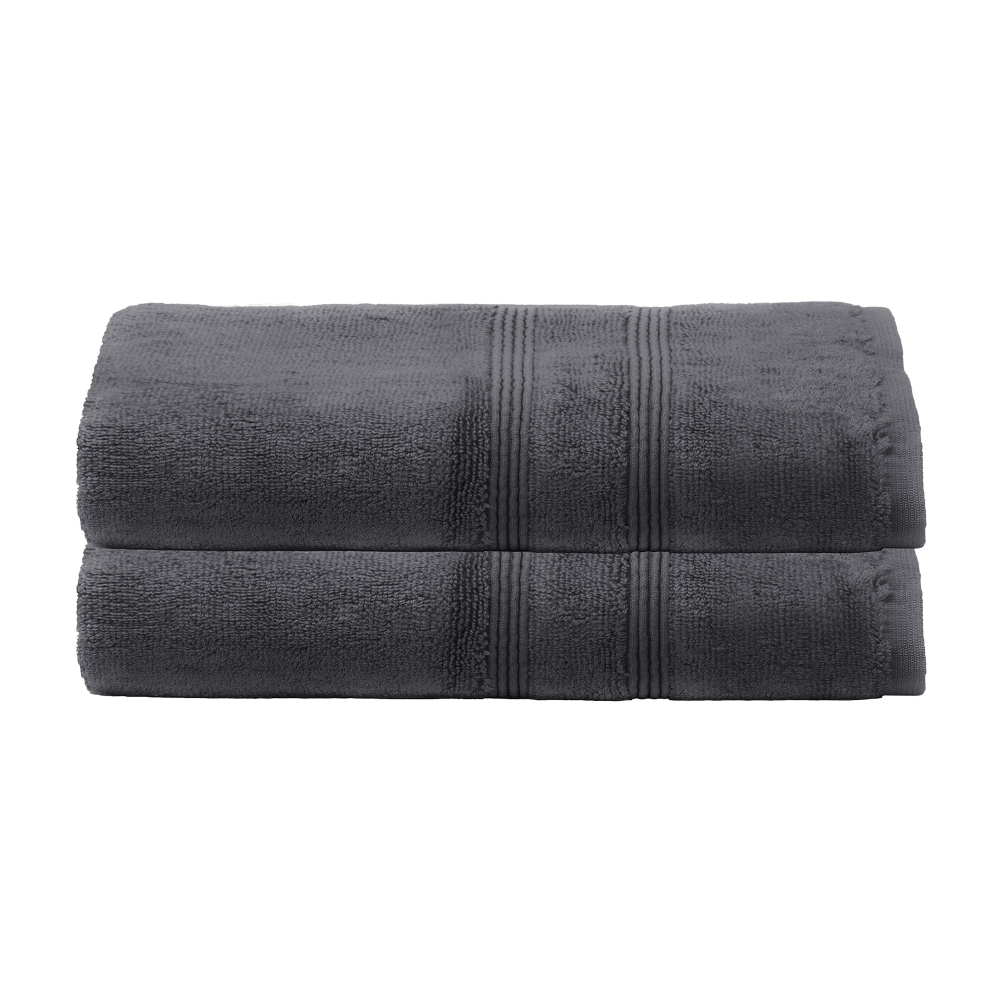 Mosobam 700 Gsm Hotel Luxury Hand Towels 16X30, Set Of 2, Charcoal Grey, Turkish Hand Towels, Dark Gray, Viscose Made From Bambo