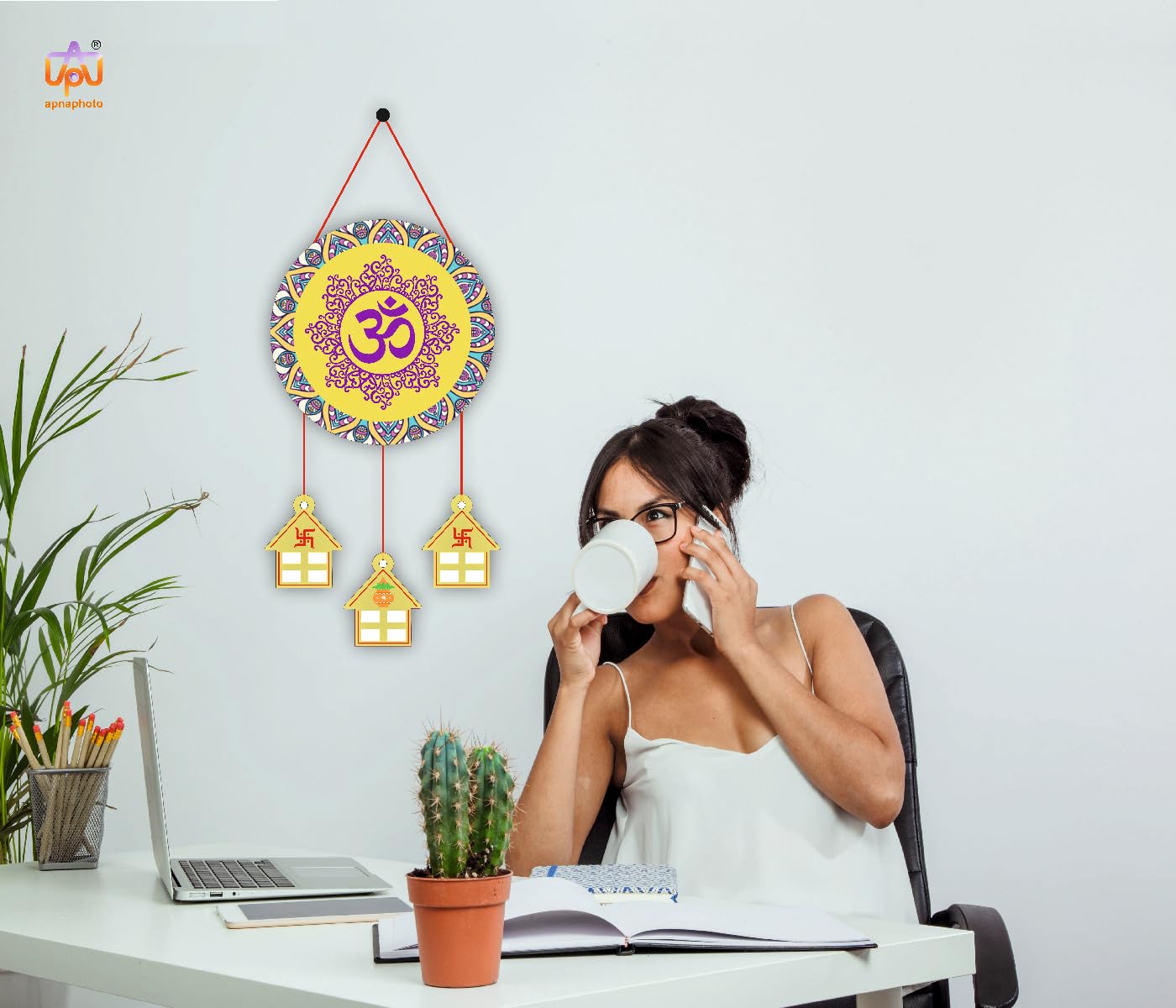 Crafty Adda Serenity Wall Art Handmade Wooden Hanging with Inspirational Zen Quotes Mindfulness Meditation Dcor for Yoga, Home,